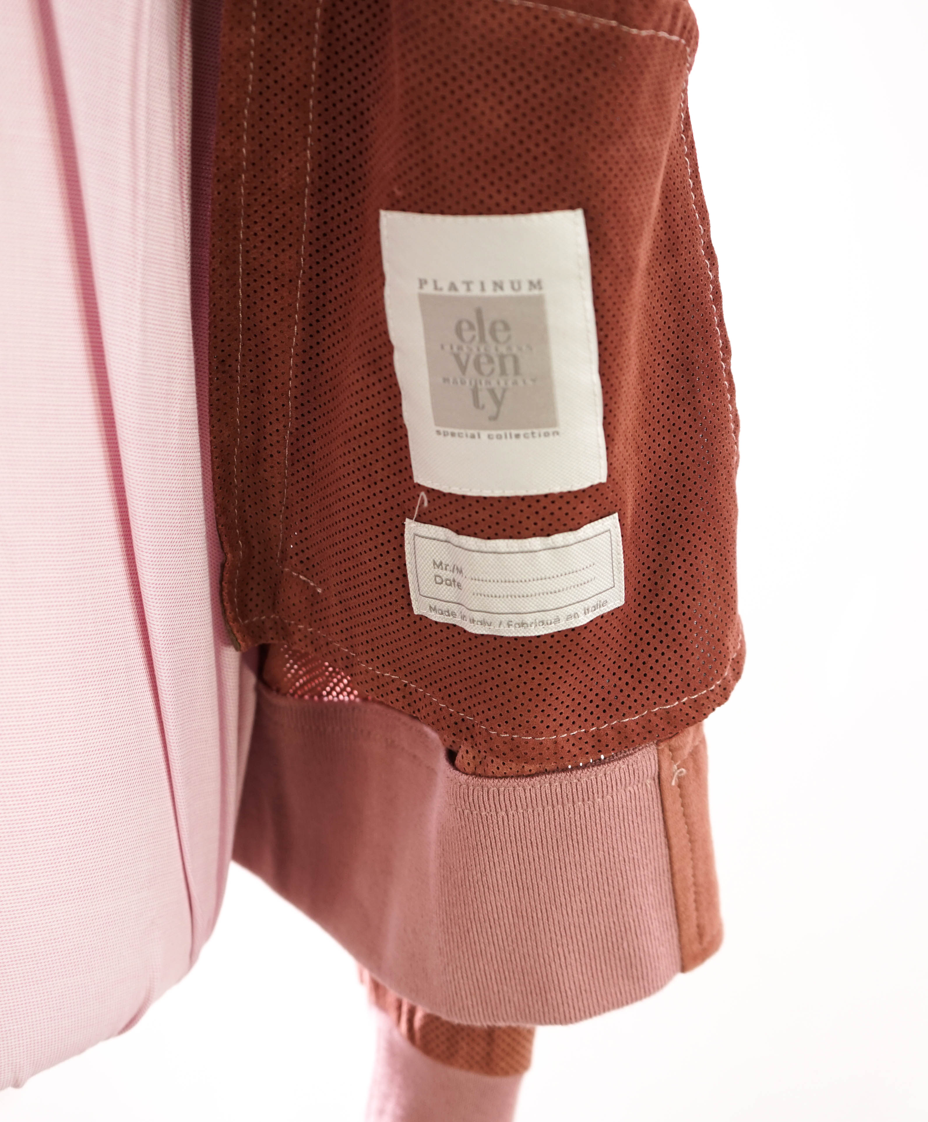 Copy of $2,495 ELEVENTY - SUEDE "Dusty Pink" Perforated Jacket Coat - 48R (3XL)