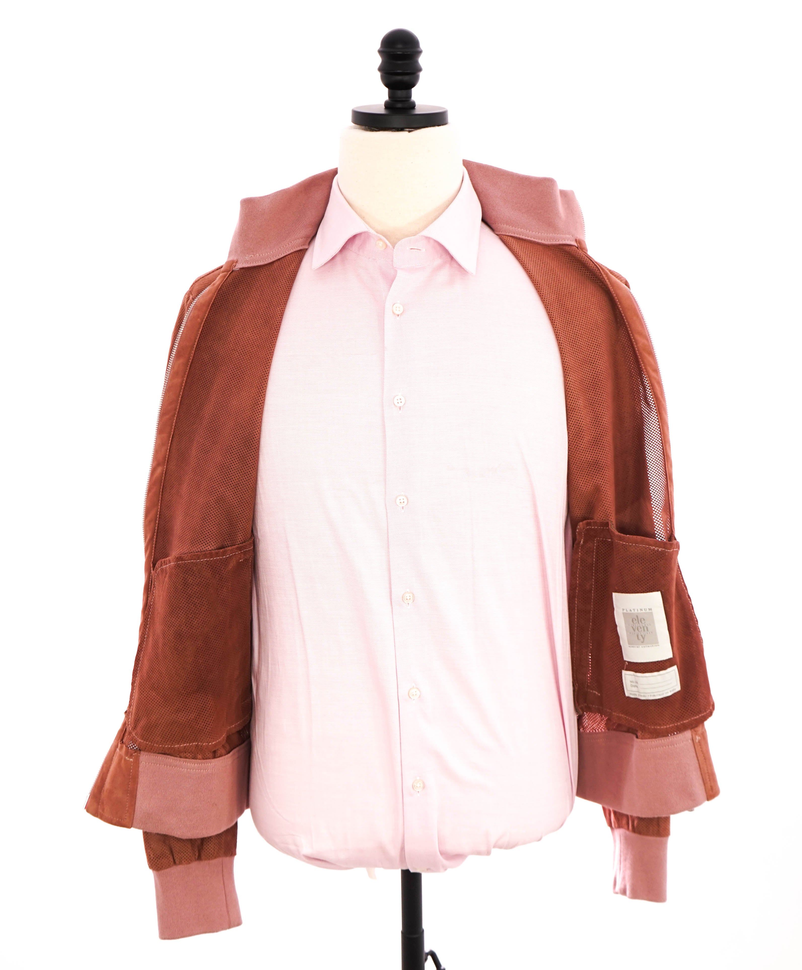 Copy of $2,495 ELEVENTY - SUEDE "Dusty Pink" Perforated Jacket Coat - 48R (3XL)