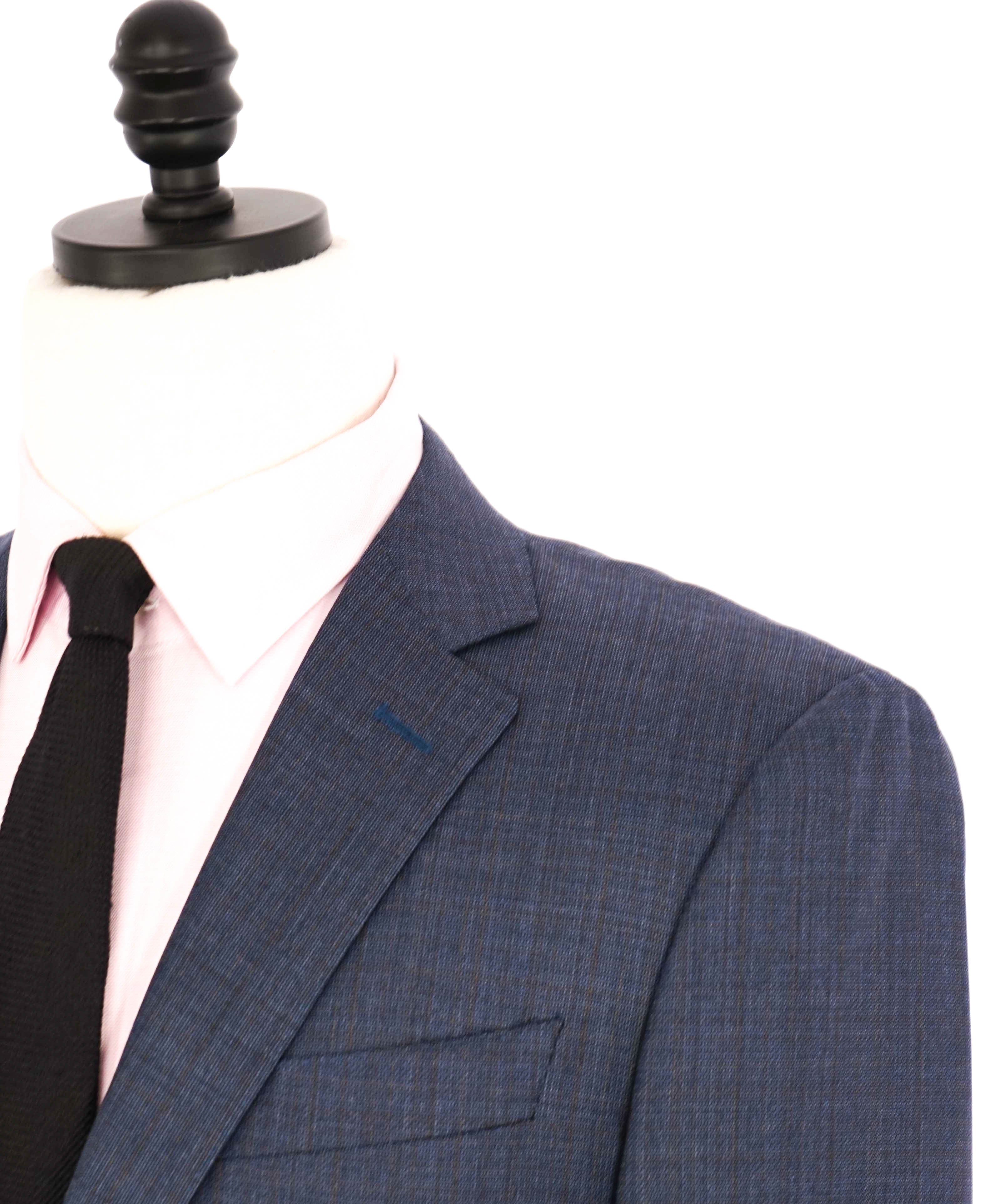 $2,000 CANALI - Blue Textured Wool 2-Btn MADE IN ITALY Suit - 40R