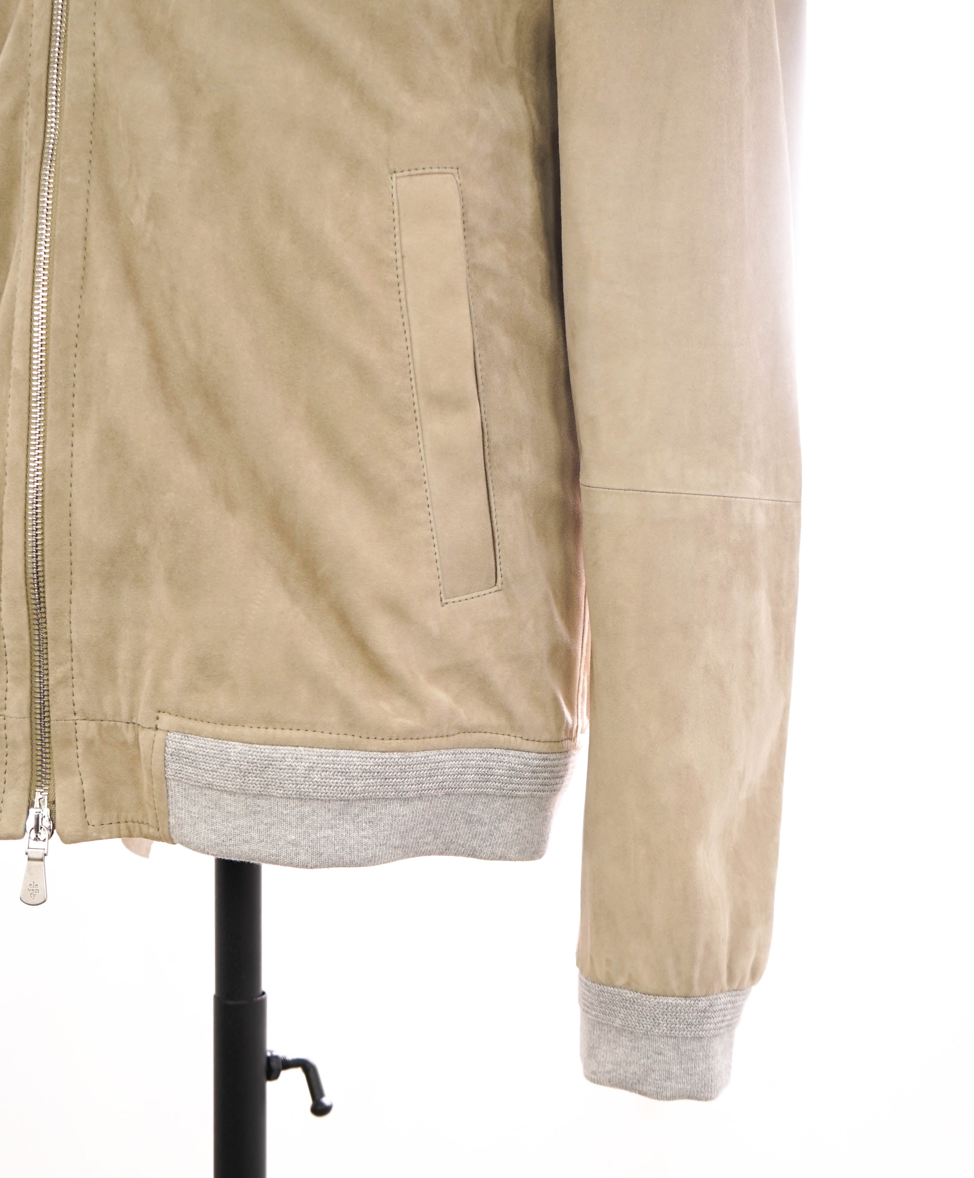 $2,645 ELEVENTY - SUEDE "Neutral" CASHMERE Jacket Coat - 40R (M)o