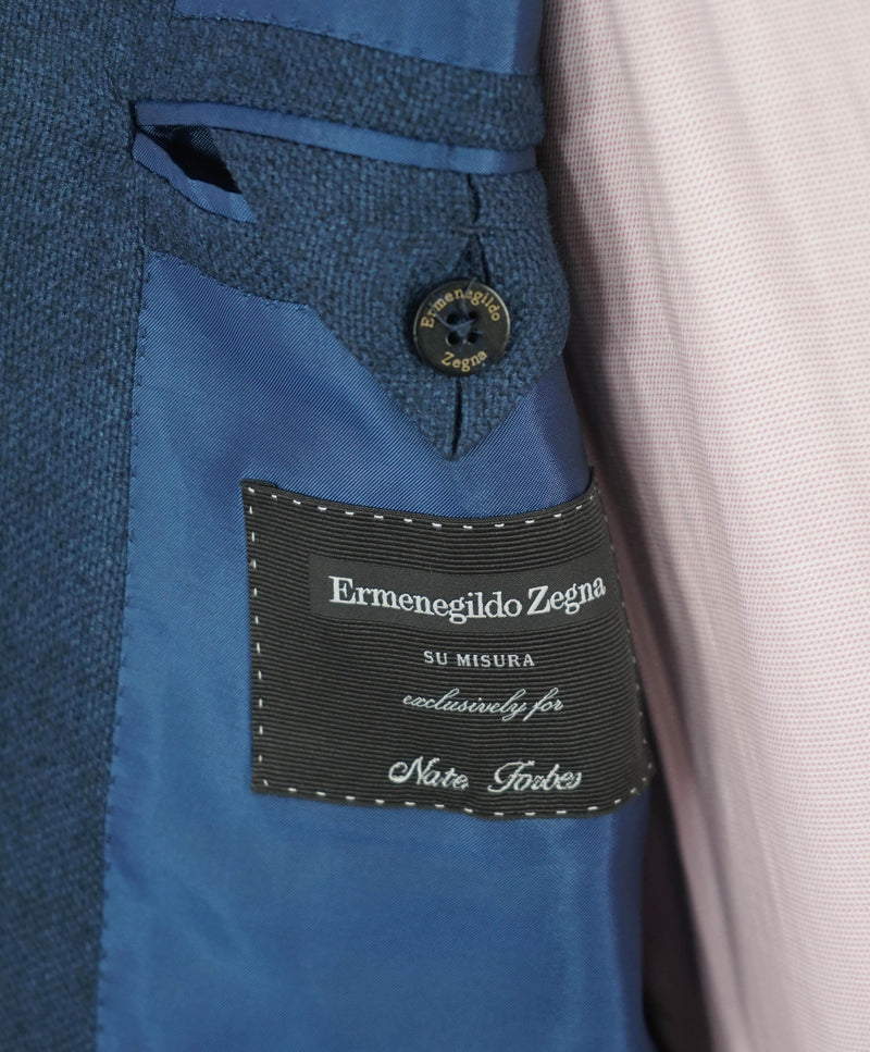 $4,650 ERMENEGILDO ZEGNA- Su Misura CUSTOM 1/1 CASHMERE Soft Blue Blazer- 40S