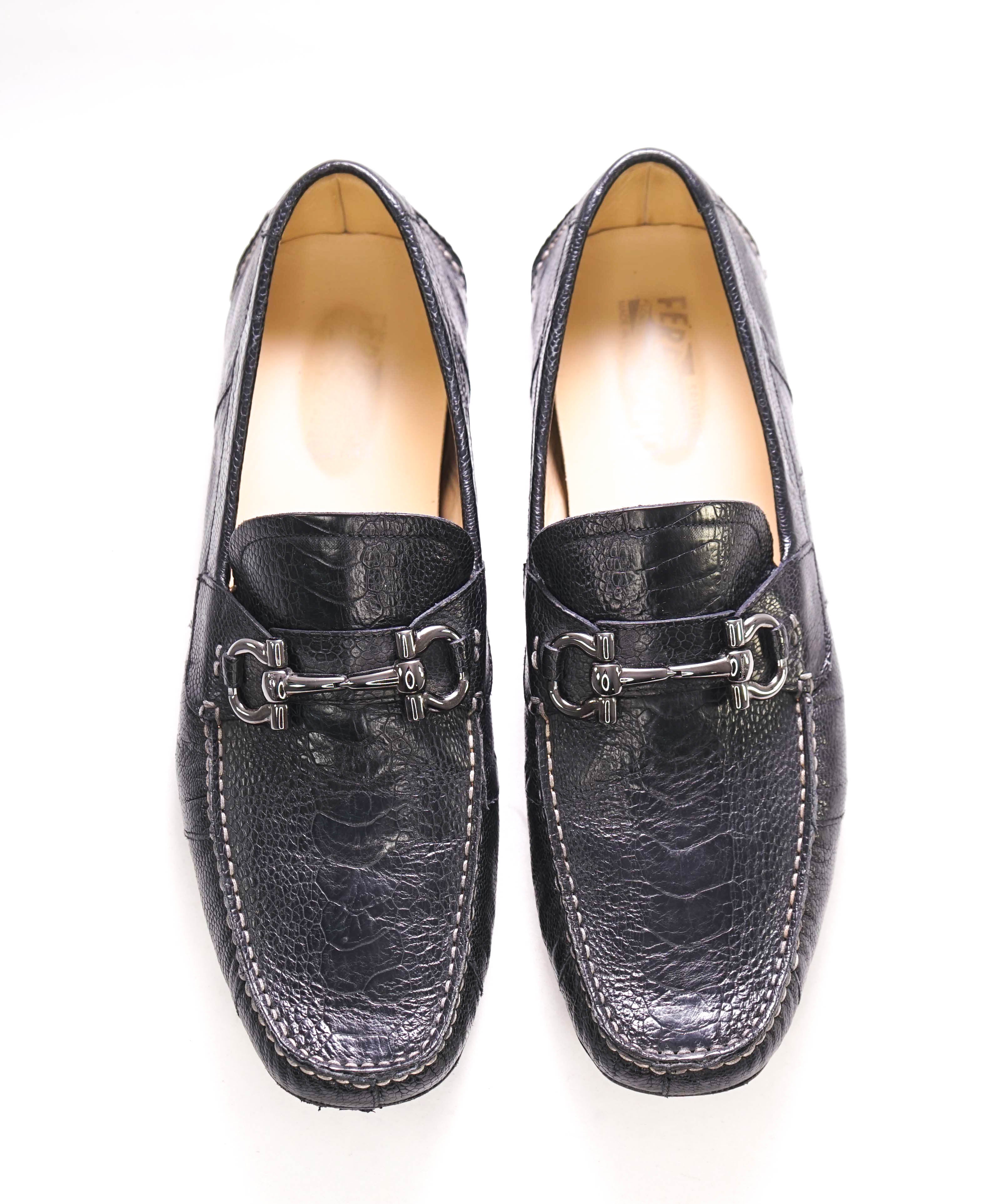 $2,200 SALVATORE FERRAGAMO - *CROCODILE SKIN* Parigi Slip On Loafers - 11.5 D