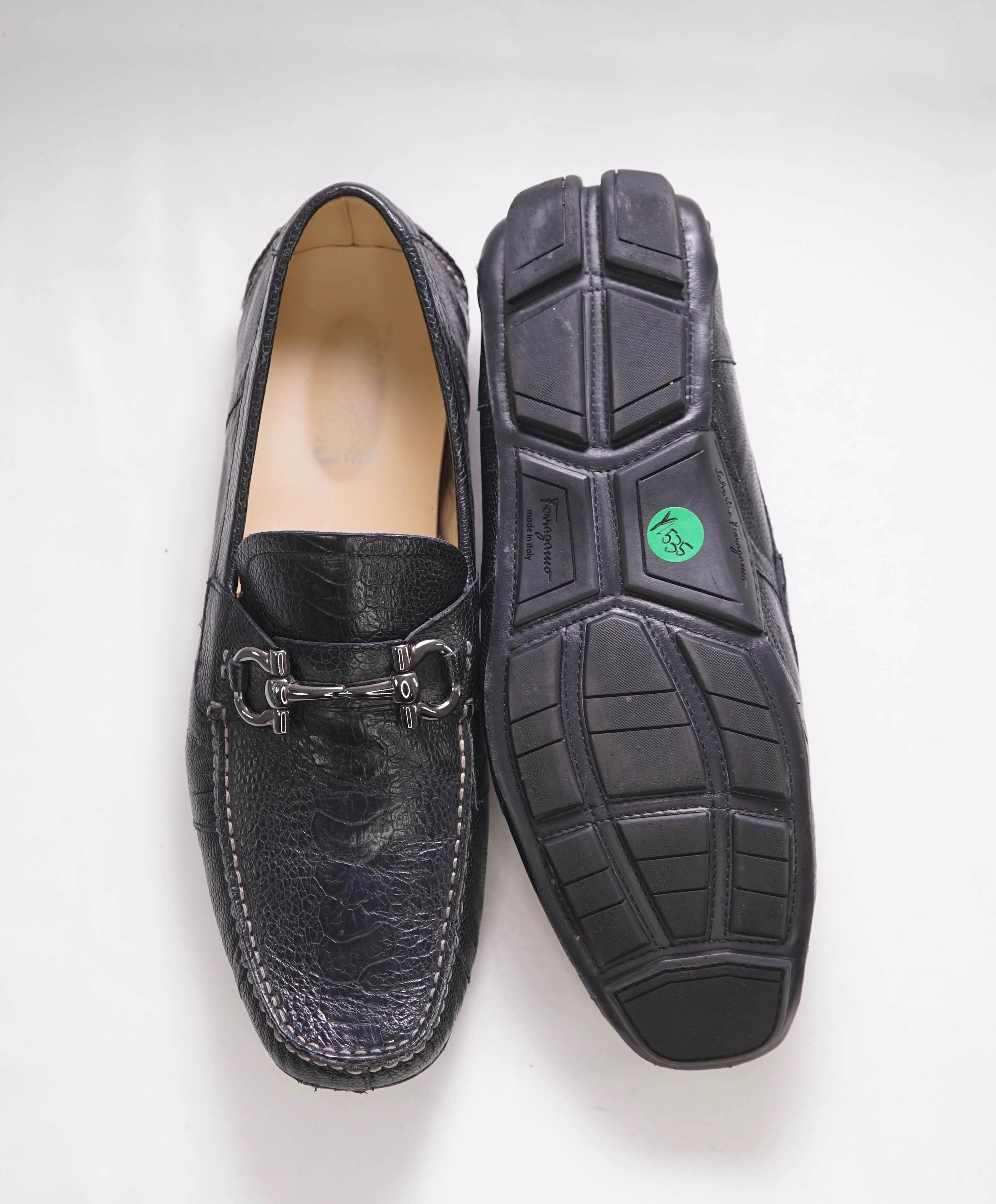 $2,200 SALVATORE FERRAGAMO - *CROCODILE SKIN* Parigi Slip On Loafers - 11.5 D