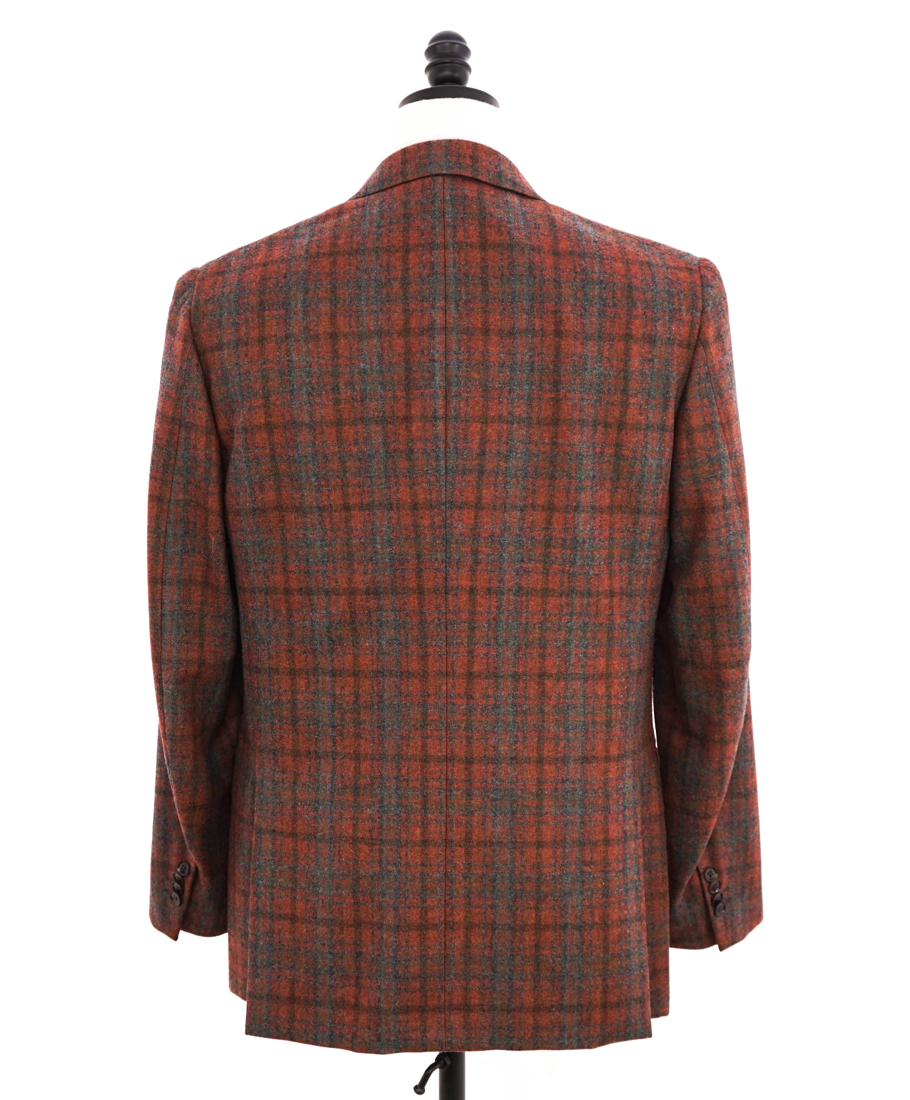 $4,695 ISAIA - Cashmere/Wool "DANDY ATTITUDE" Rust/Gray Check Blazer - 40R