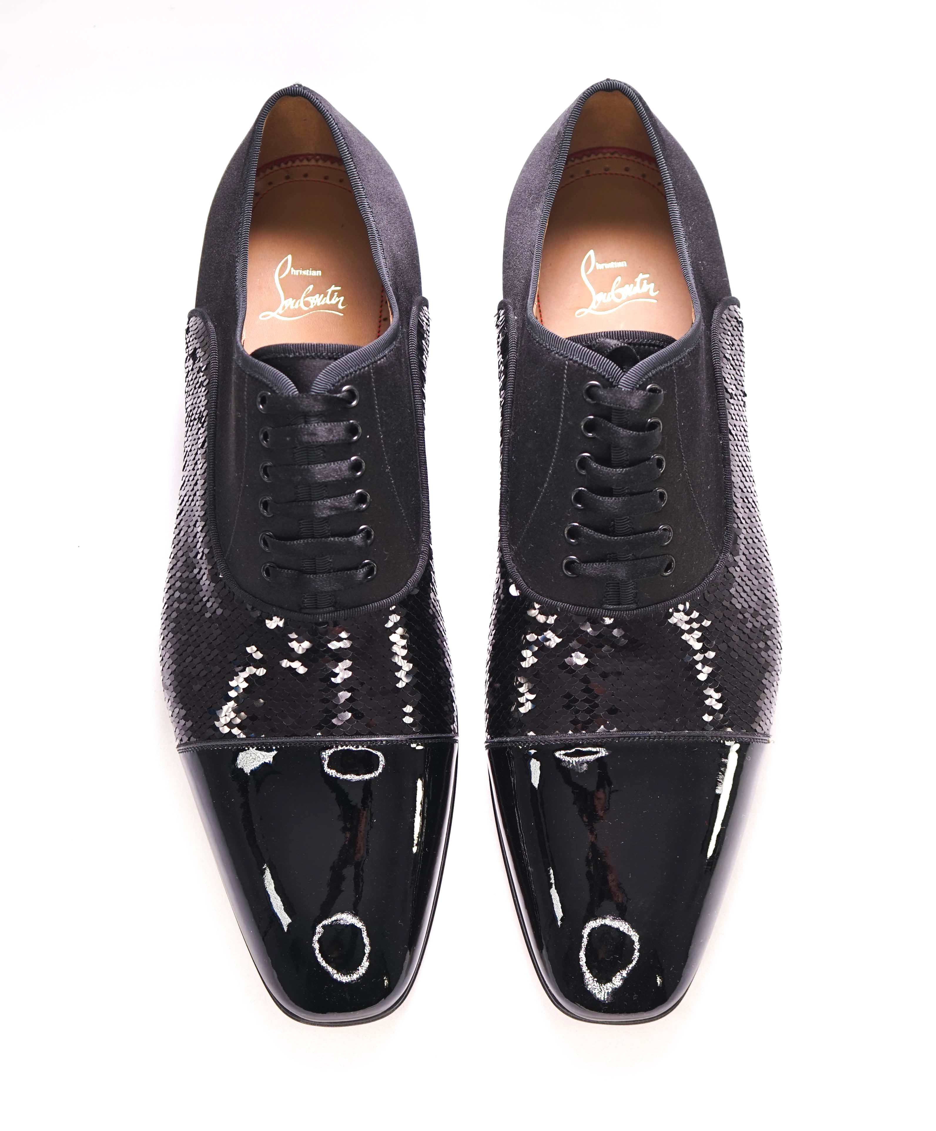 $1,050 CHRISTIAN LOUBOUTIN - *GREGGO ORLATO* Black Oxfords - 13 US (46)