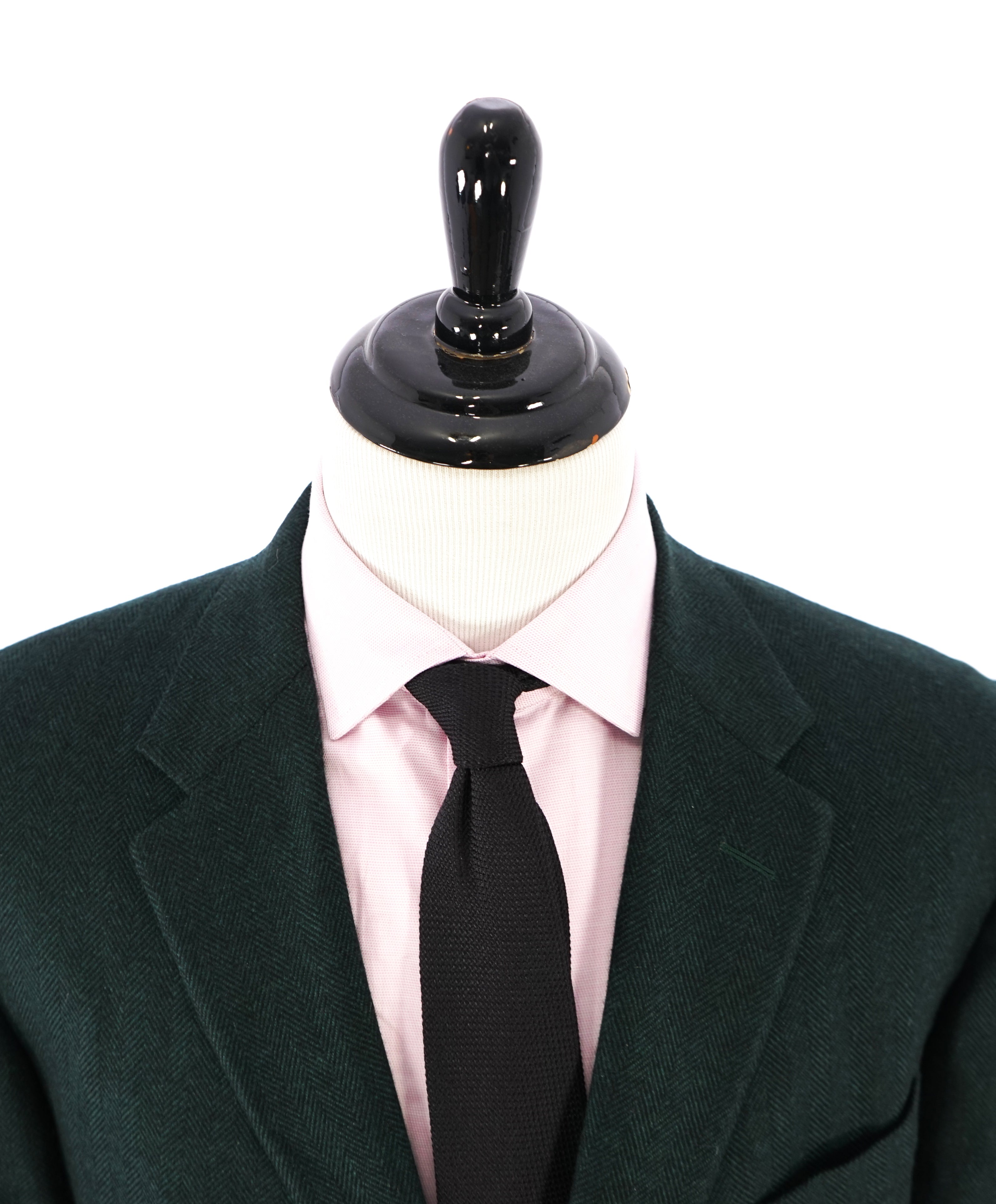 HICKEY FREEMAN -CARLO BARBERA PURE CASHMERE Green Herringbone Suit- 46S