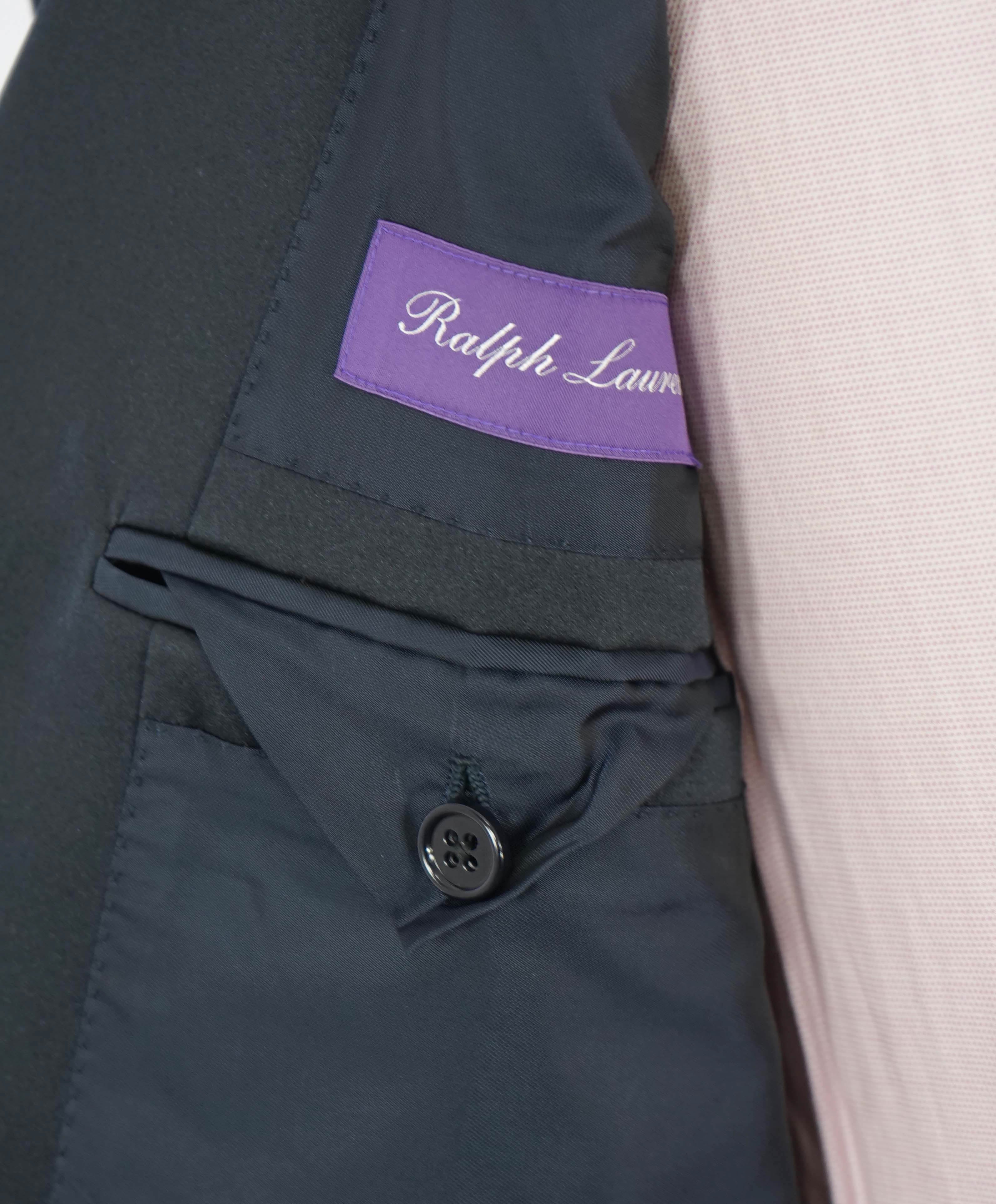 RALPH LAUREN PURPLE LABEL -  Navy Wool Tuxedo 1-Button Peak Dinner Jacket - 44L