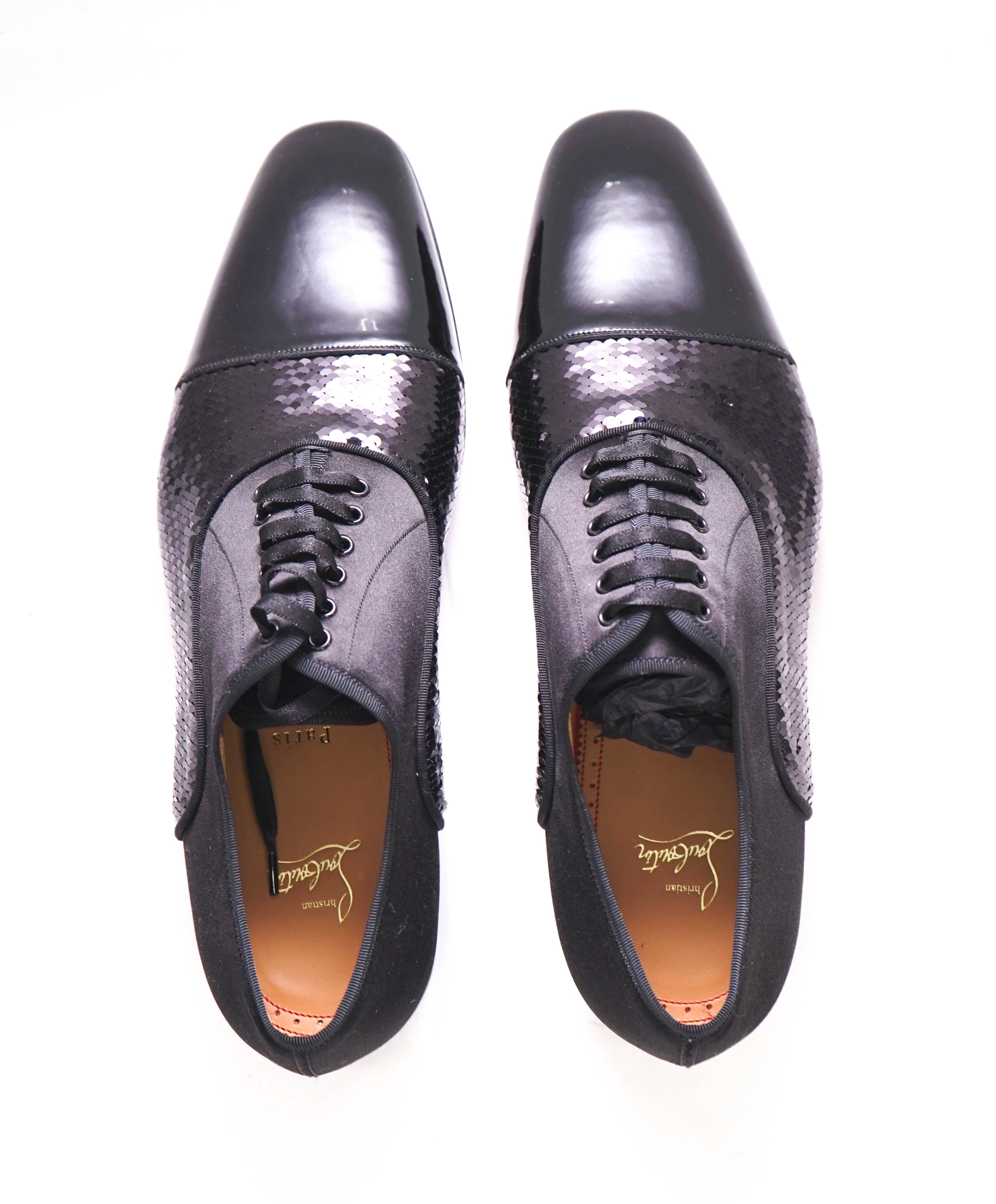 $1,050 CHRISTIAN LOUBOUTIN - *GREGGO ORLATO* Black Oxfords - 13 US (46)