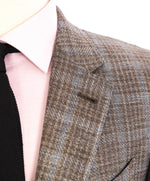 $2,595 ERMENEGILDO ZEGNA - WOOL/LINEN/SILK Brown Royal Weave Blazer - 46R