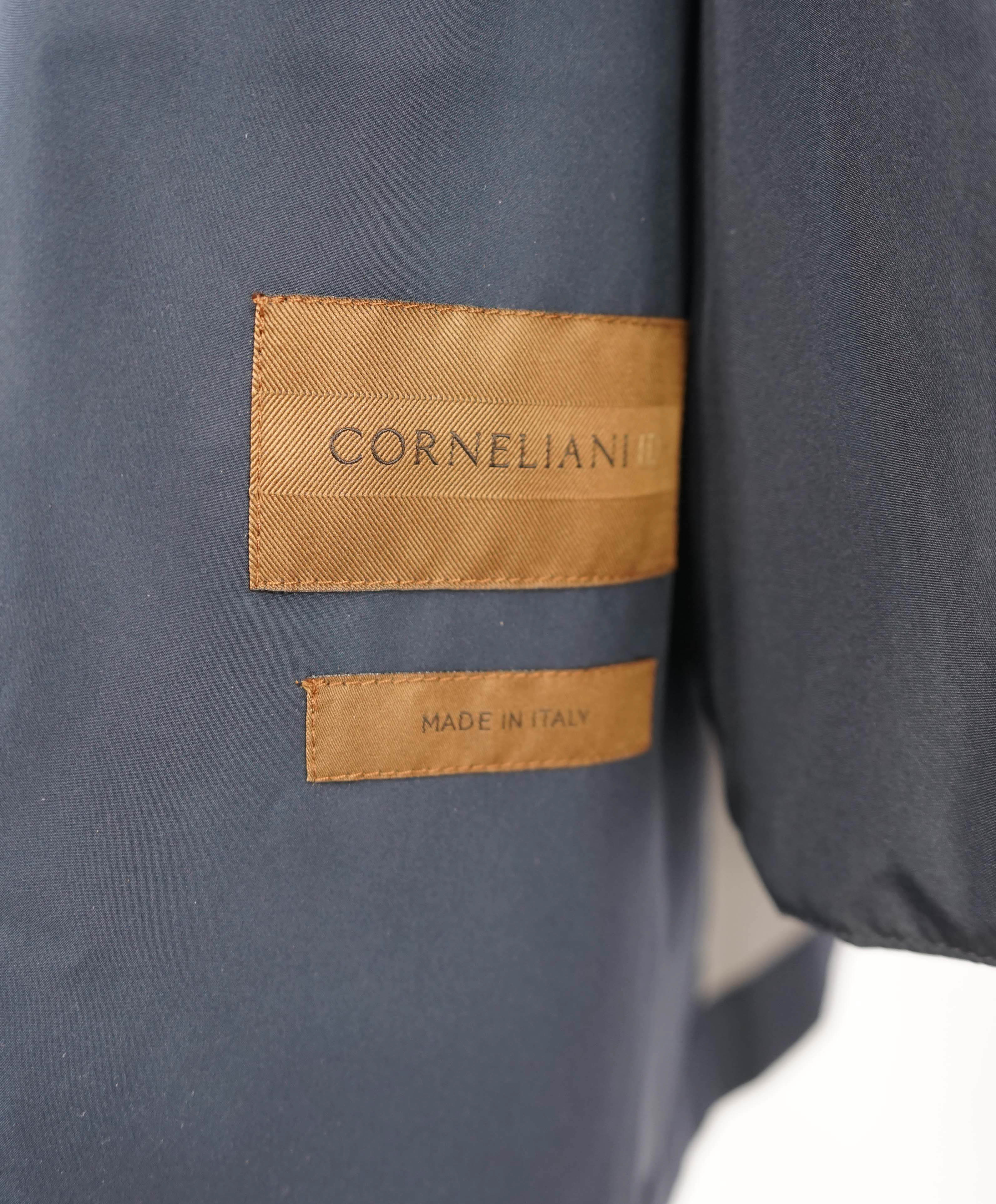 $2,095 CORNELIANI - WATERPROOF Navy Blazer Jacket Coat W Vest Insert - 48R