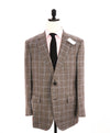 $2,595 ERMENEGILDO ZEGNA - WOOL/LINEN/SILK Brown Royal Weave Blazer - 46R