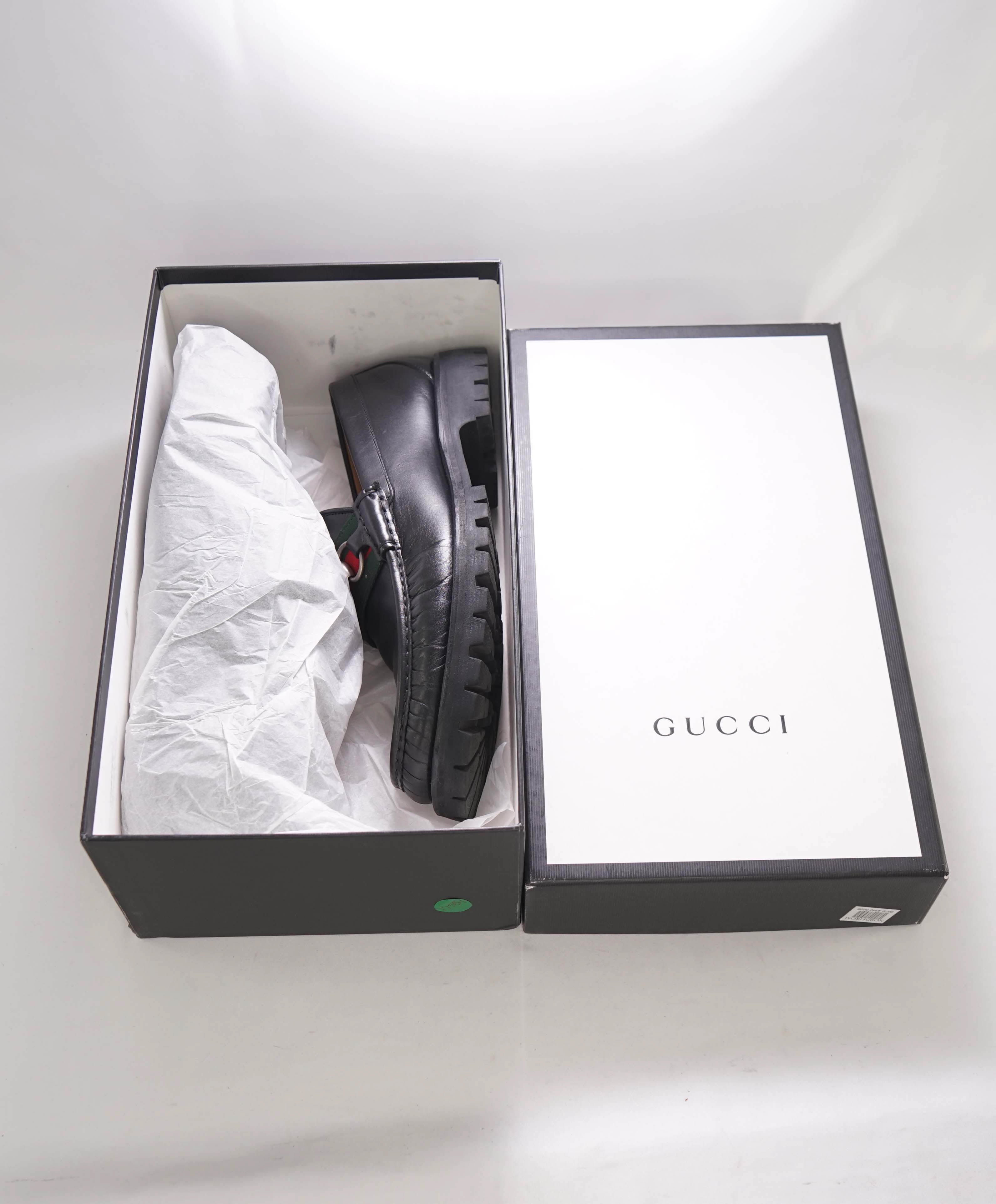 GUCCI - WEB Horse-bit Loafers Black Iconic Style - 11.5US (11 G)