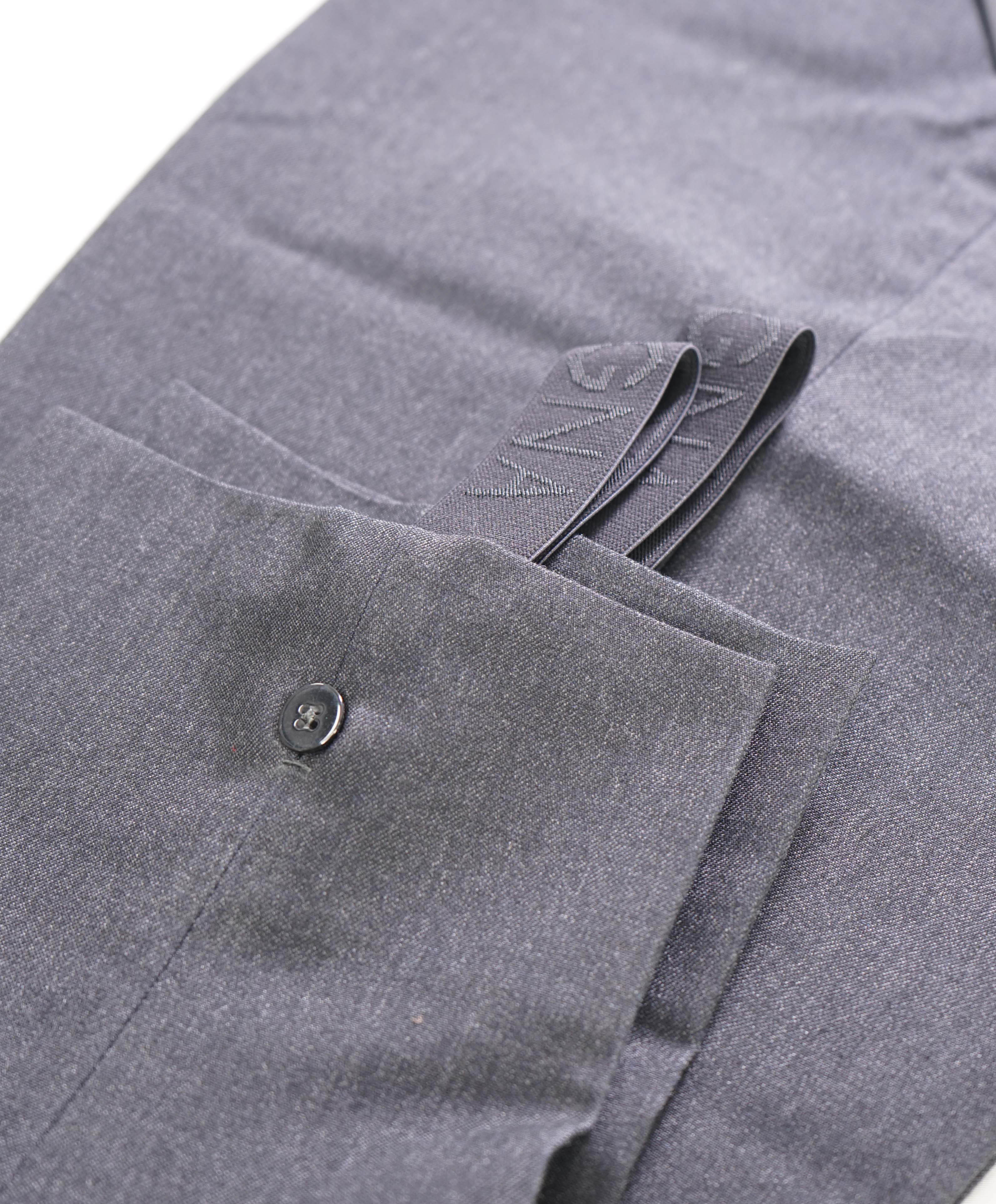 Z ZEGNA - LOGO FOOT STRAP "Narrow" Wool/Cotton Dress Street Style Pants - 37W