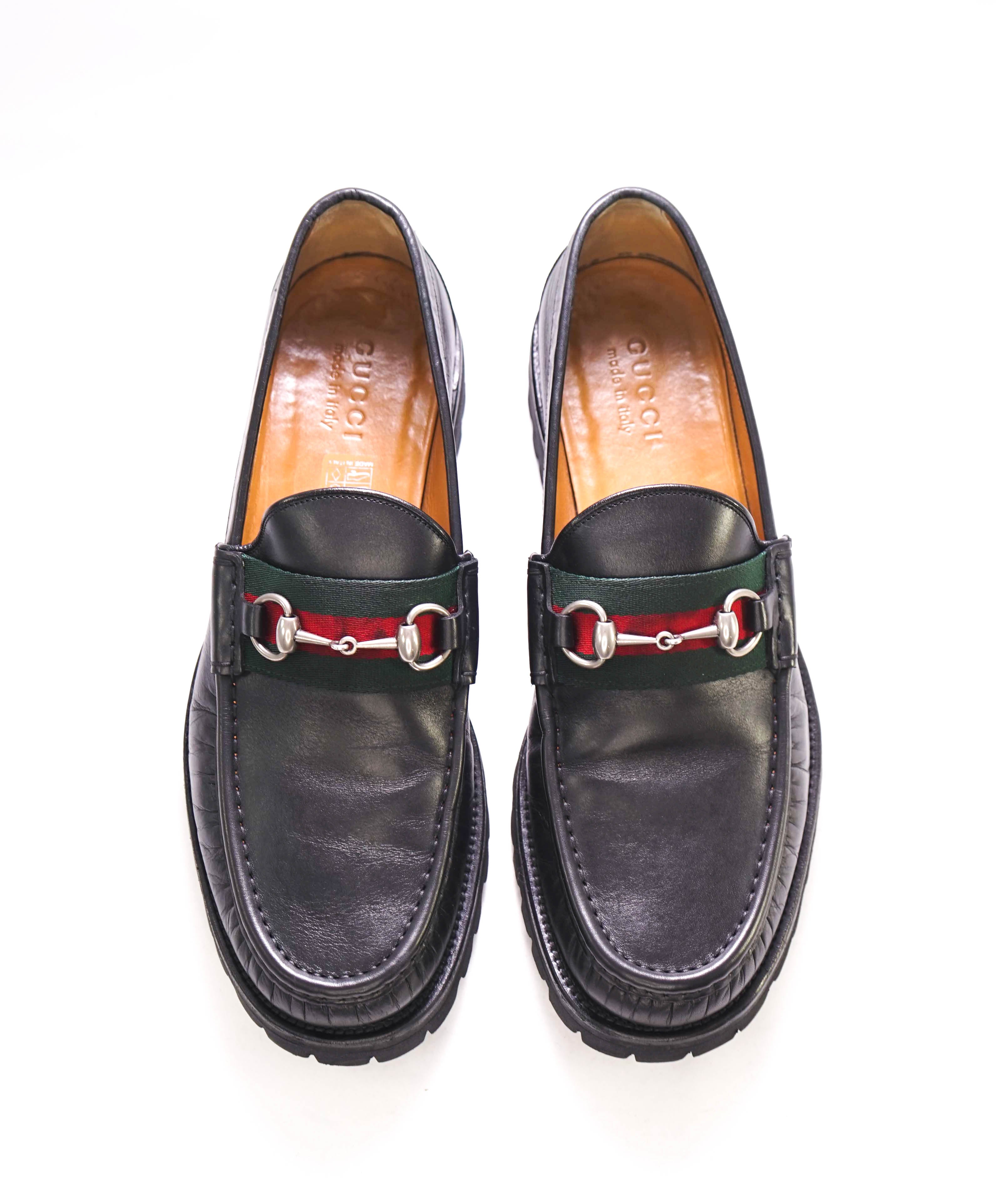 GUCCI - WEB Horse-bit Loafers Black Iconic Style - 11.5US (11 G)