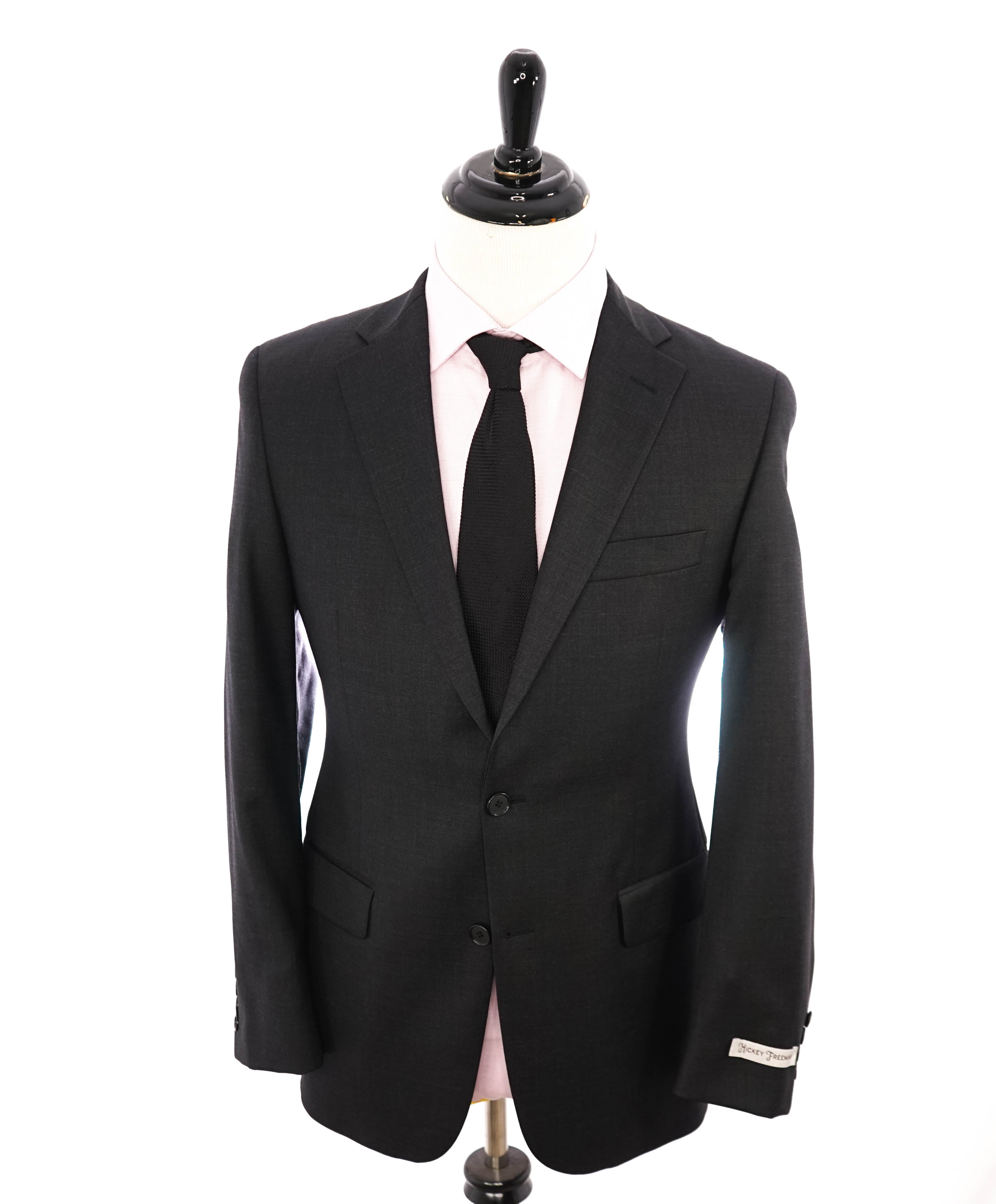 HICKEY FREEMAN - Solid Gray Charcoal "Milburn ii" Notch Lapel Suit - 38R