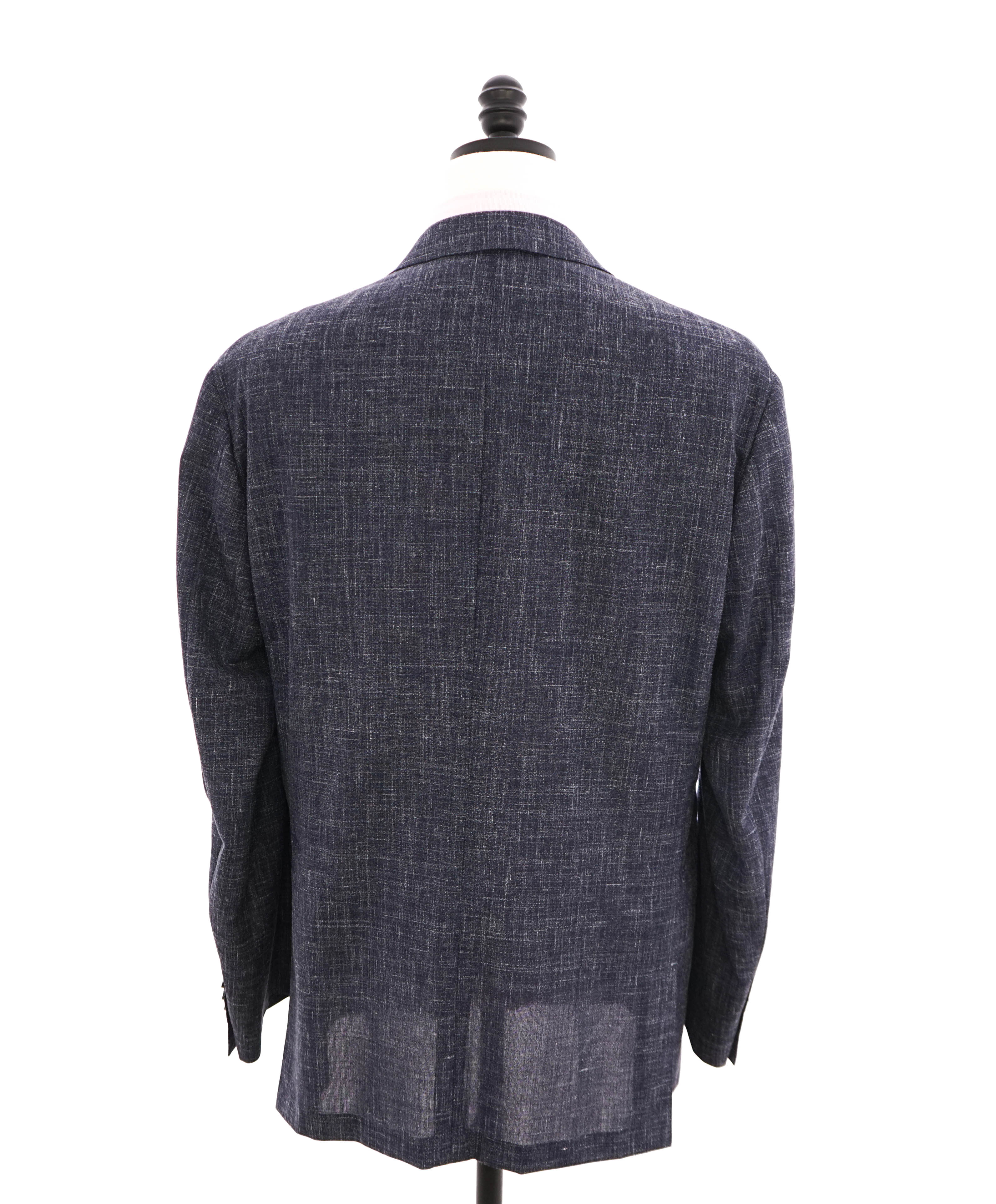 $2,195 CANALI - Medium Blue Heather WOOL/LINEN/SILK Textured 2-Piece Suit - 48R