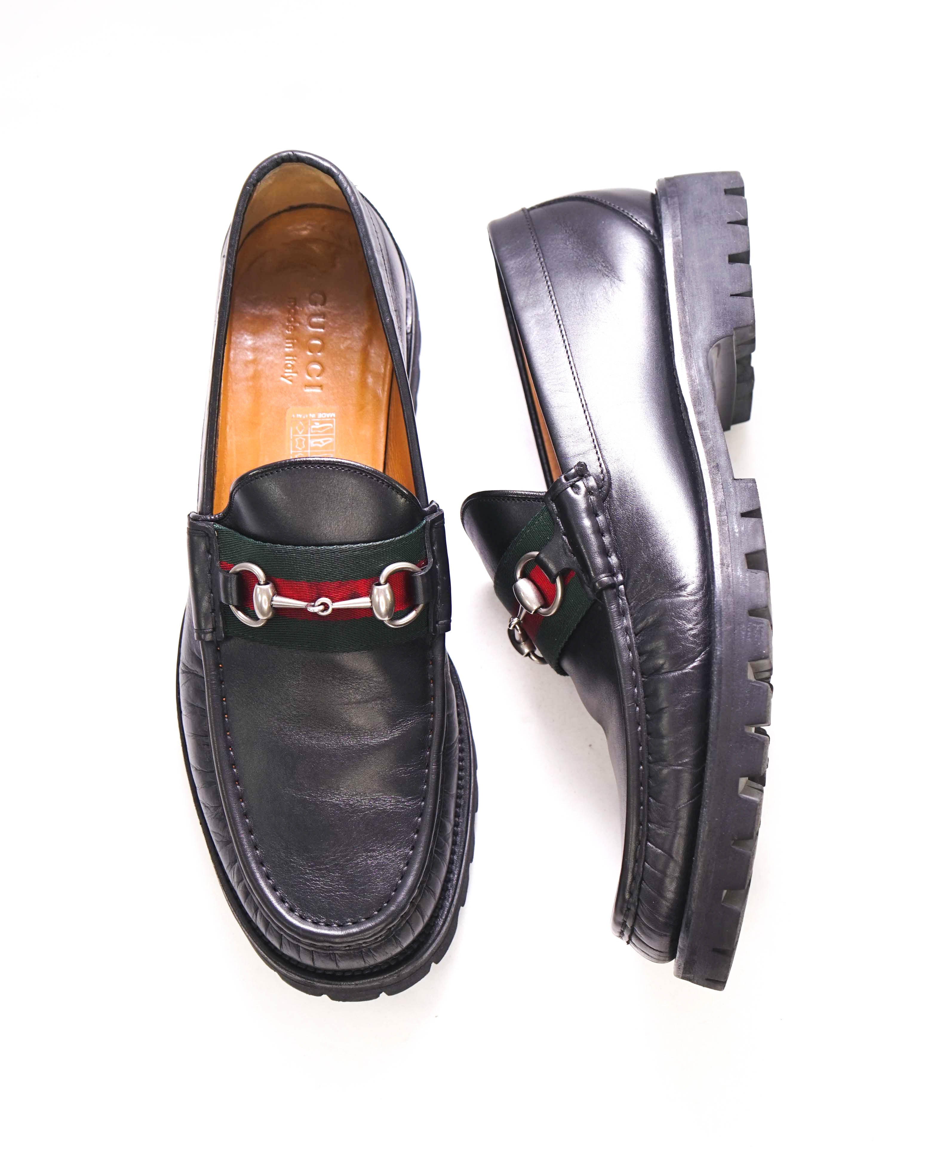 GUCCI - WEB Horse-bit Loafers Black Iconic Style - 11.5US (11 G)