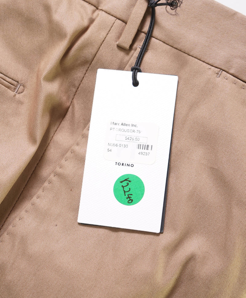 $425 PT01 - Brown STRETCH Chino Premium Construction Flat Front Pants - 36W