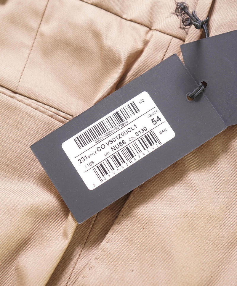 $425 PT01 - Brown STRETCH Chino Premium Construction Flat Front Pants - 36W