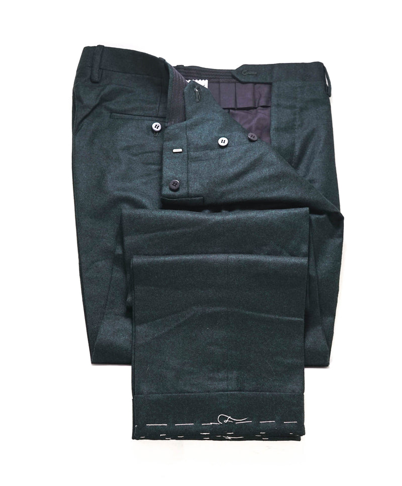 $1,795 KITON - Dark Green CASHMERE/WOOL Dress Pants - 32W