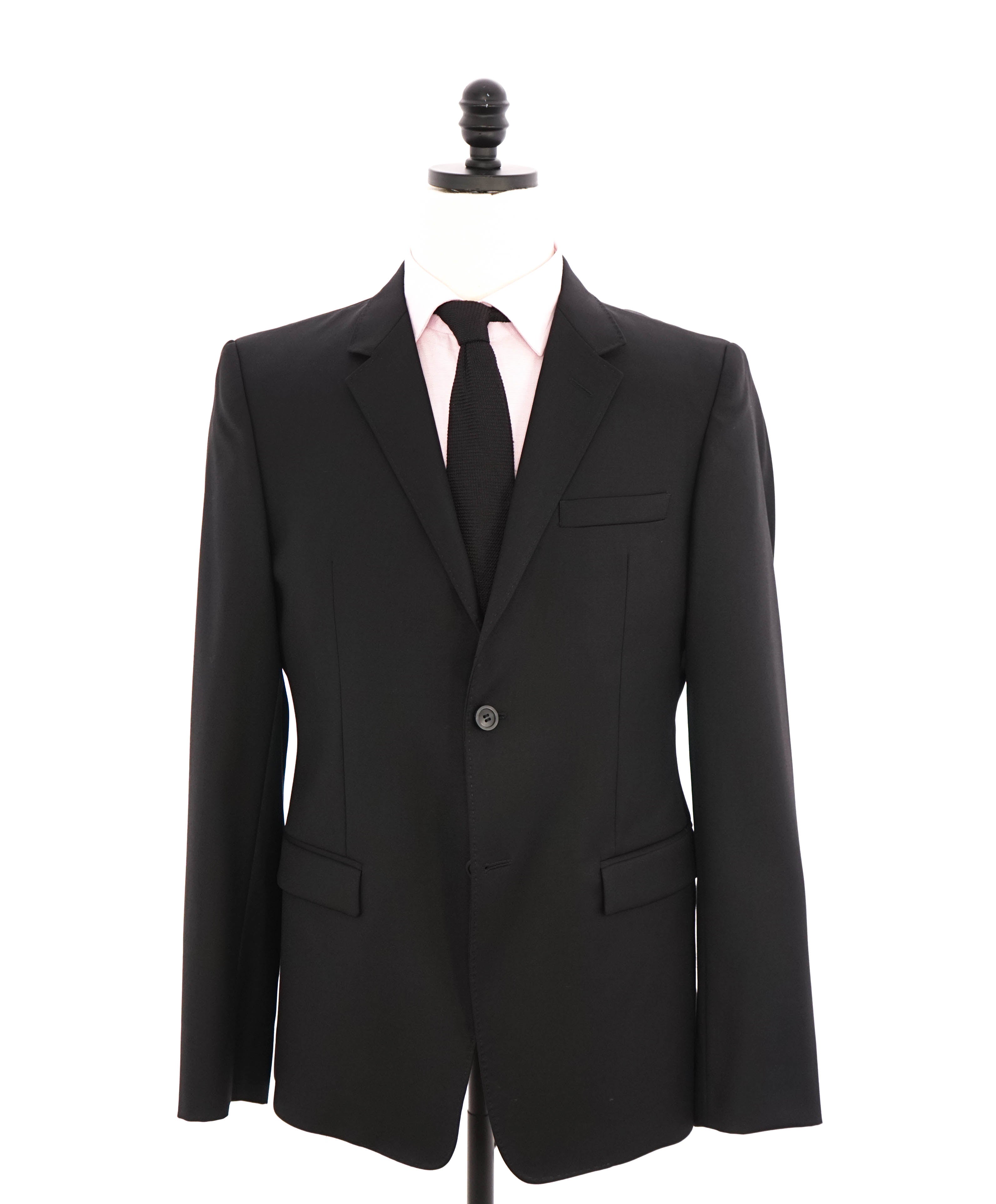 $1,595 EMPORIO ARMANI- Black *DAVID LINE* Solid 2-Btn Blazer - 42R