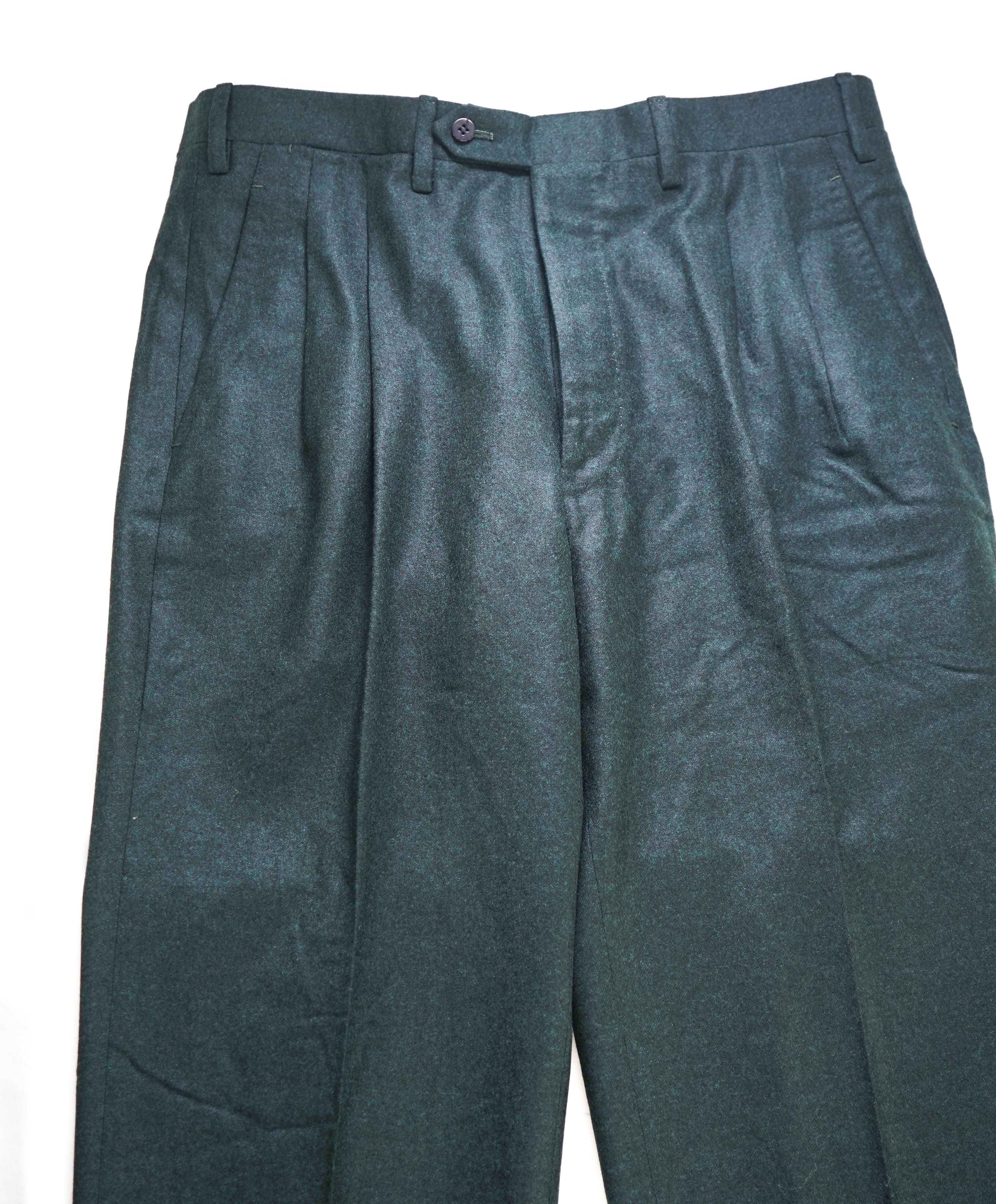 $1,795 KITON - Dark Green CASHMERE/WOOL Dress Pants - 32W