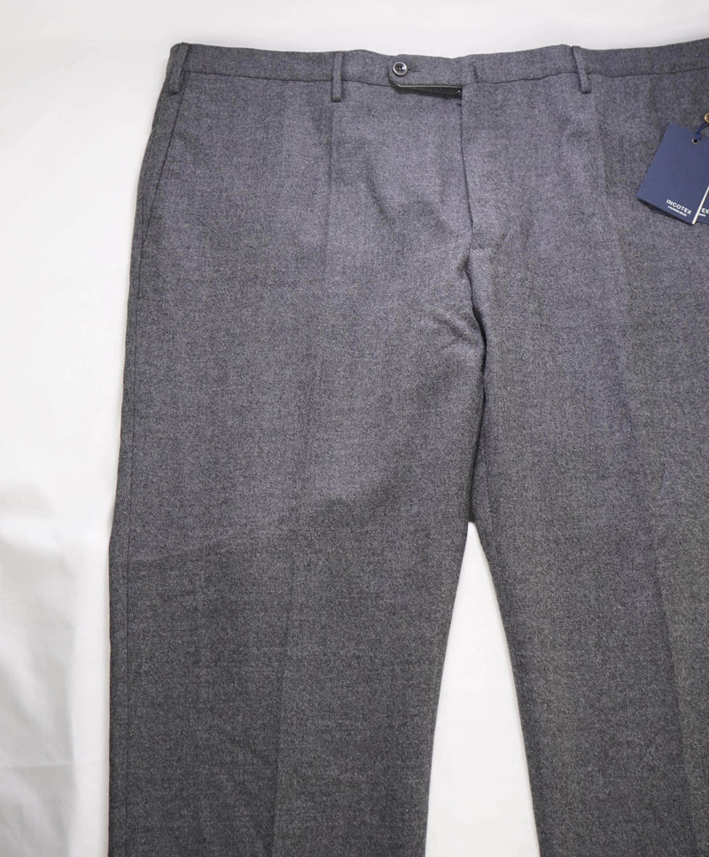 $460 INCOTEX - "Modern Fit" Pattern TEC-NO Water Repellent Wool Dress Pants  -  42W