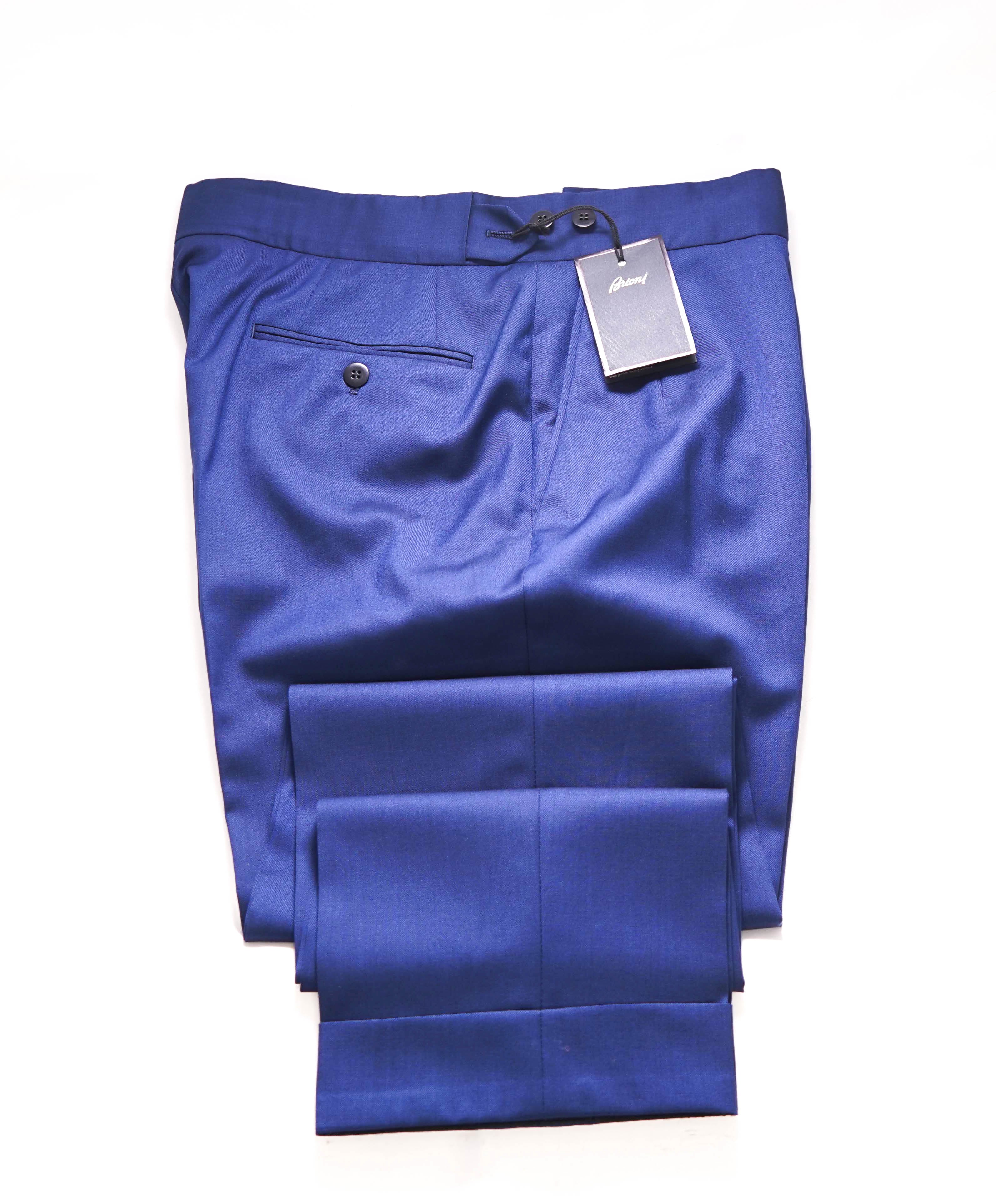 $2,000 BRIONI - Royal Blue Side Tabs CUSTOM ORDER 1/1 Dress Pants- 34W