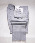 $525 CANALI - Steel Gray Textured Flat Front Wool Dress Pants - 32W