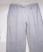 $525 CANALI - Steel Gray Textured Flat Front Wool Dress Pants - 32W