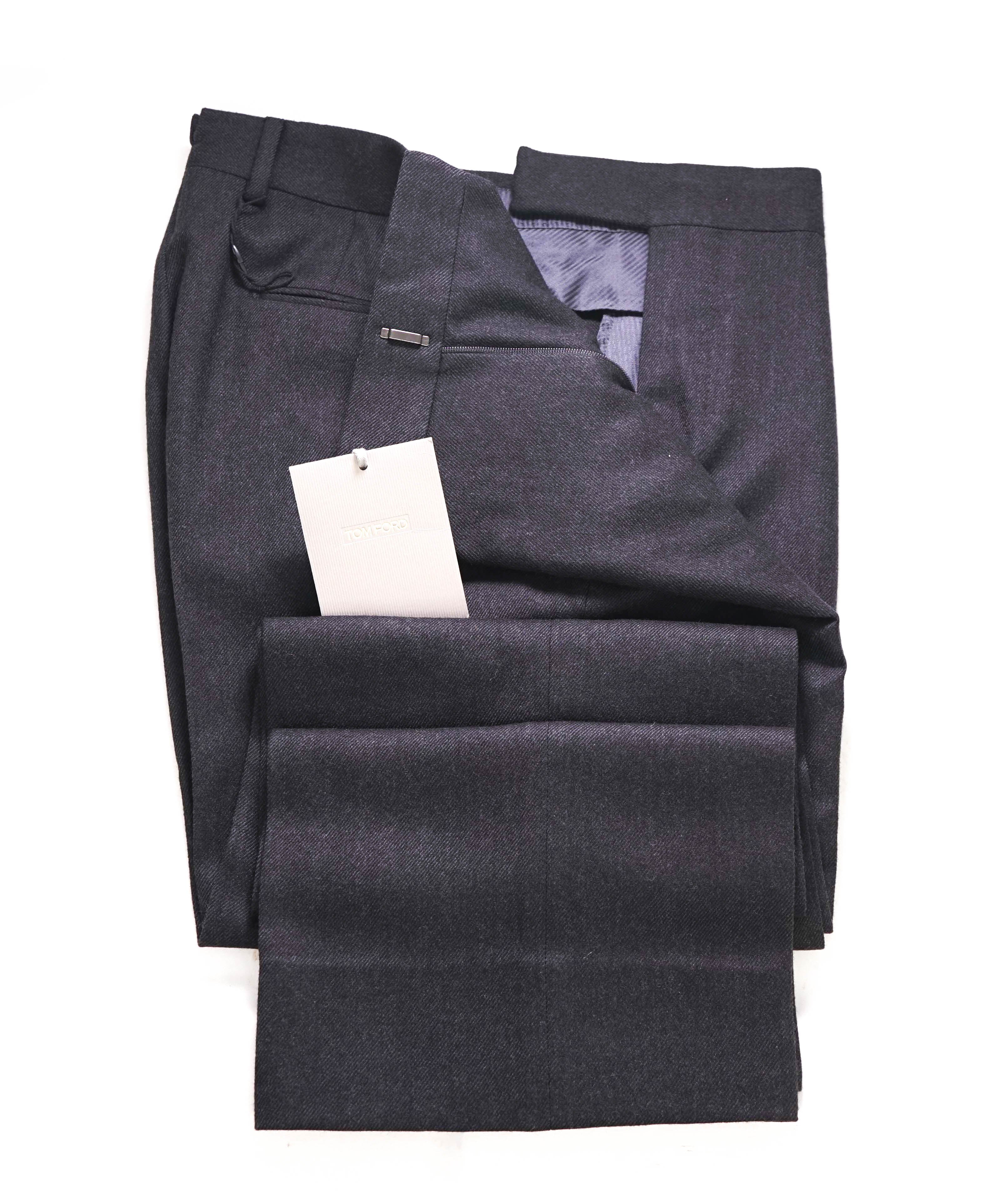 $1,690 TOM FORD - CASHMERE/Wool Charcoal Dress Pants - 34W (50EU)