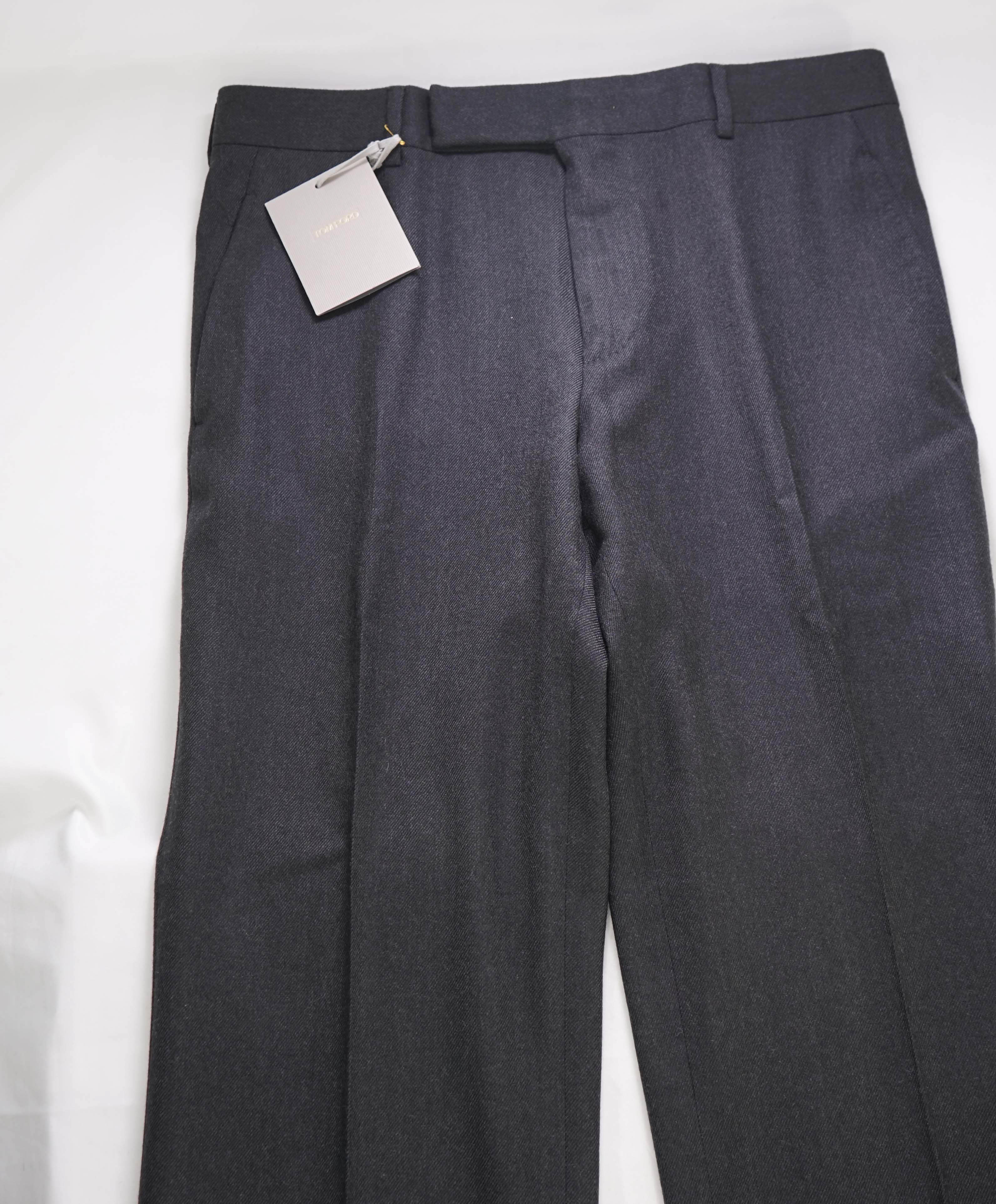 $1,690 TOM FORD - CASHMERE/Wool Charcoal Dress Pants - 34W (50EU)