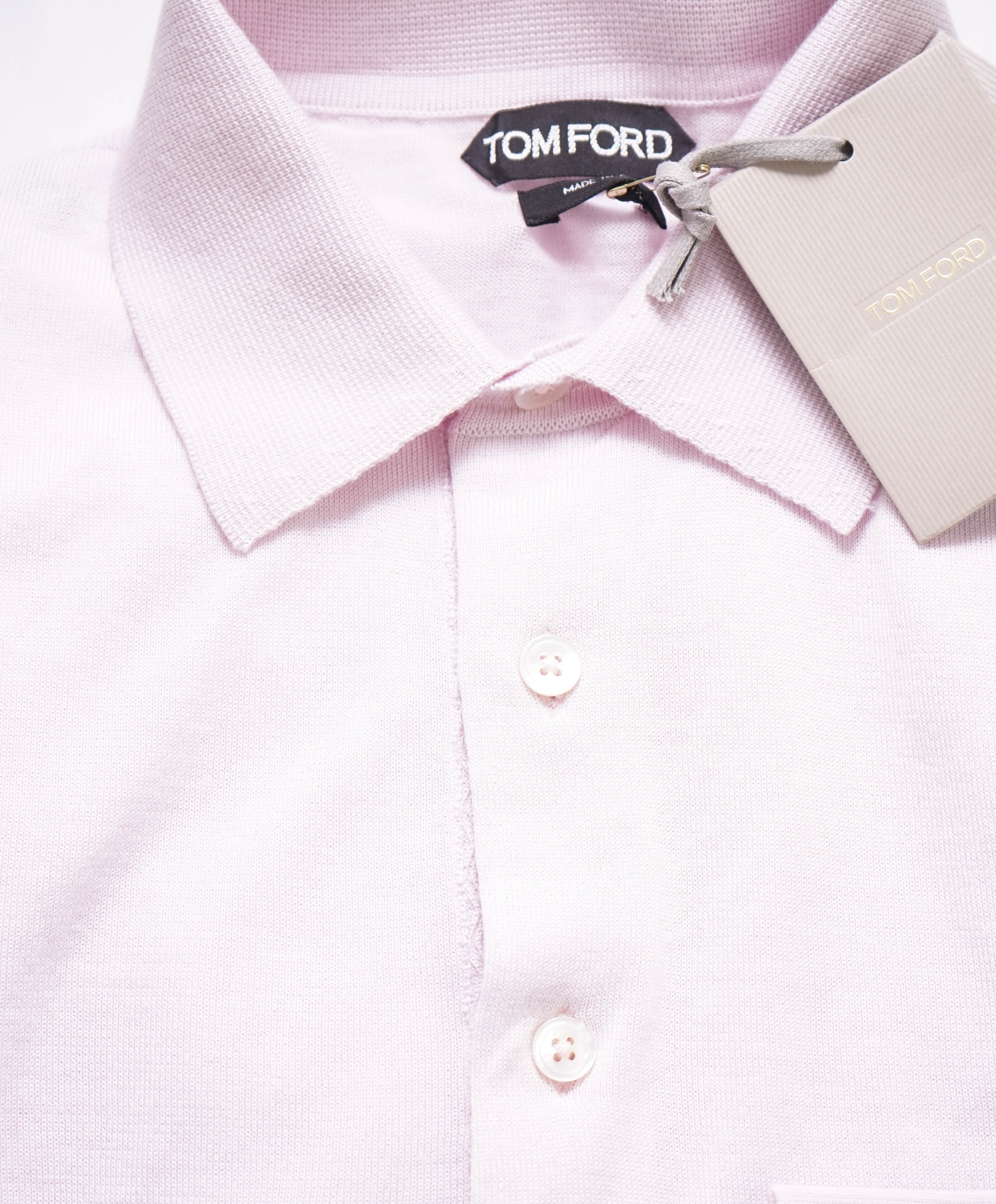 $1,595 TOM FORD-  Dusty Pink/Lavender CAHSMERE/SIlk Polo Sweater - XS(36R)