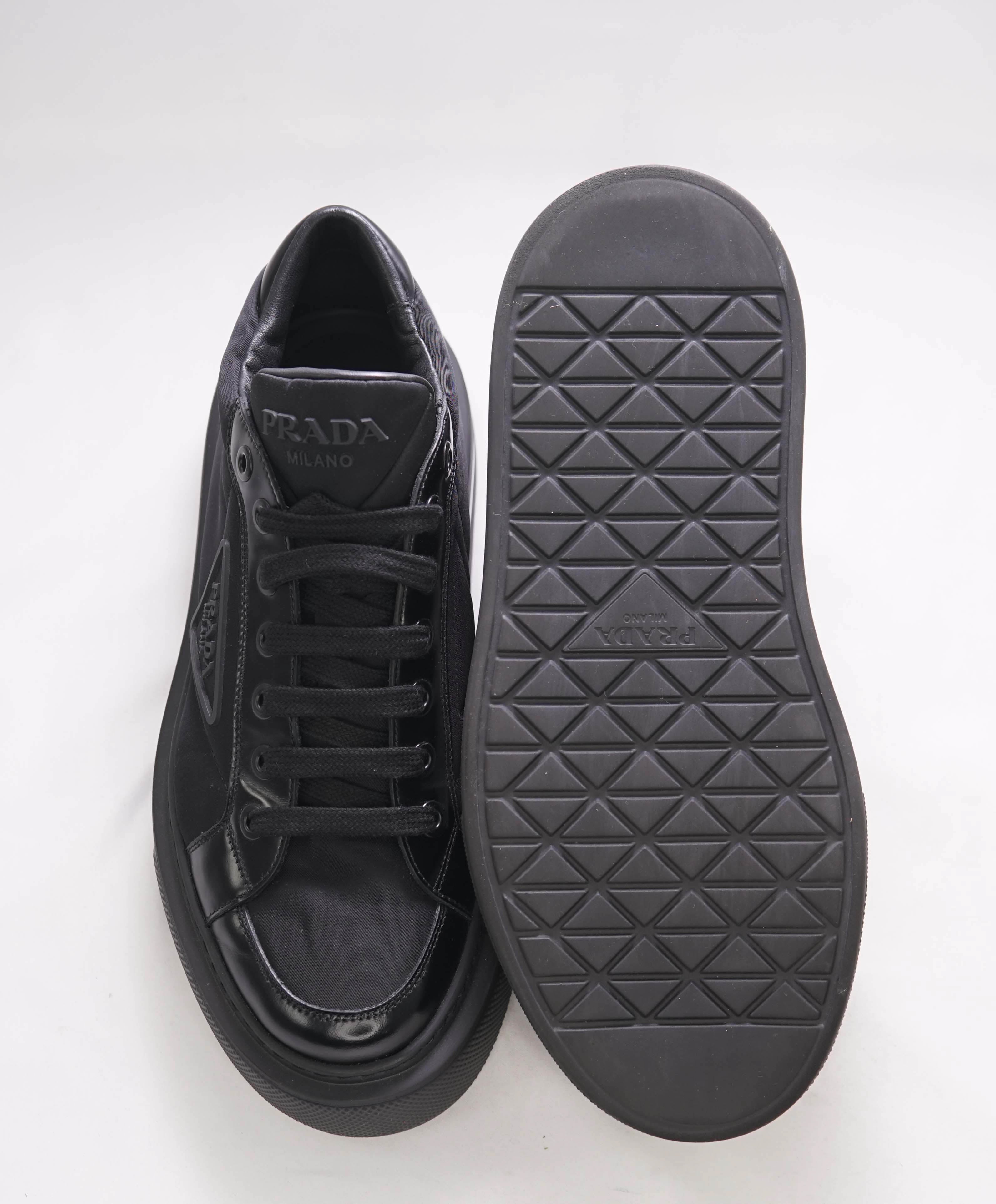 $1,100 PRADA - "RE-NYLON" 100% REGENERATED NYLON SNEAKER Black  - 8.5 US (7.5 IT)