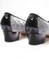 SALVATORE FERRAGAMO - "Vara" Glitter Quilted Leather Black Bow Flats - 10 B