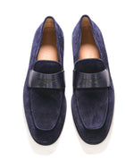 $880 SALVATORE FERRAGAMO - *FUNES* Blue Suede Penny Loafer - 12 E US