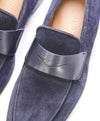 $880 SALVATORE FERRAGAMO - *FUNES* Blue Suede Penny Loafer - 12 E US