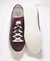 $1,140 CORTHAY - "90" Burgundy Brown LOGO Hand Patina Leather Sneakers - 10 US