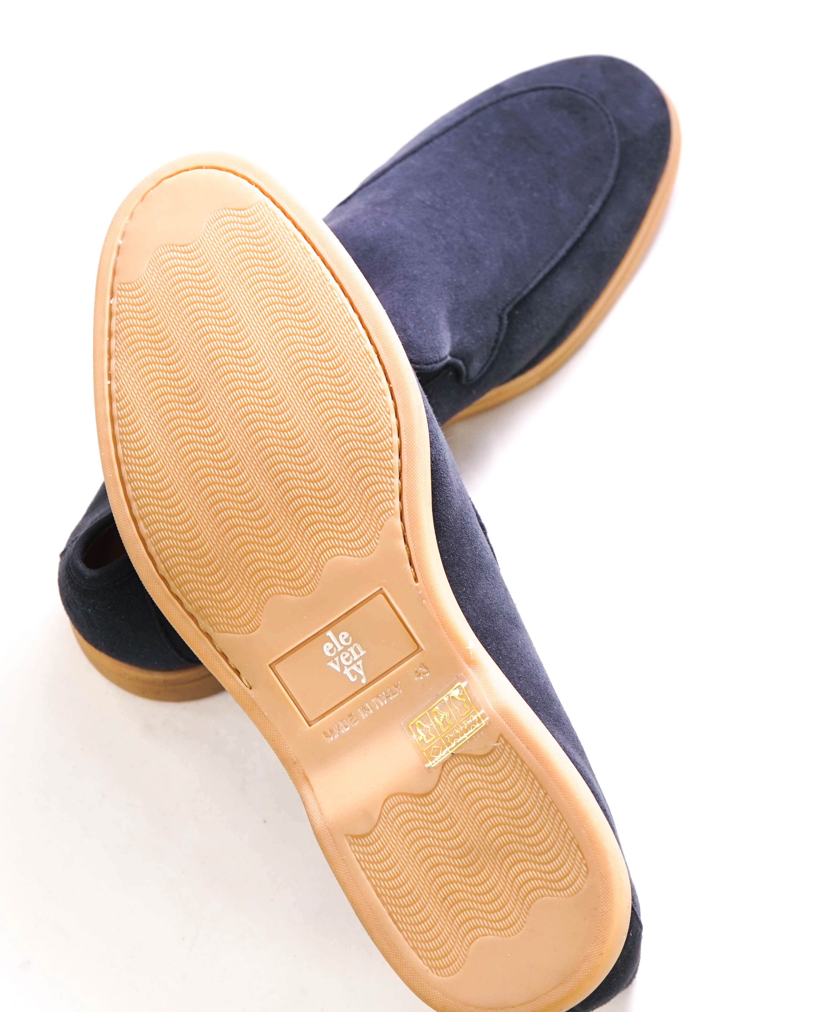 $795 ELEVENTY - Navy *SUMMER WALK* Suede Almond Toe Loafer - 10 US (43EU)