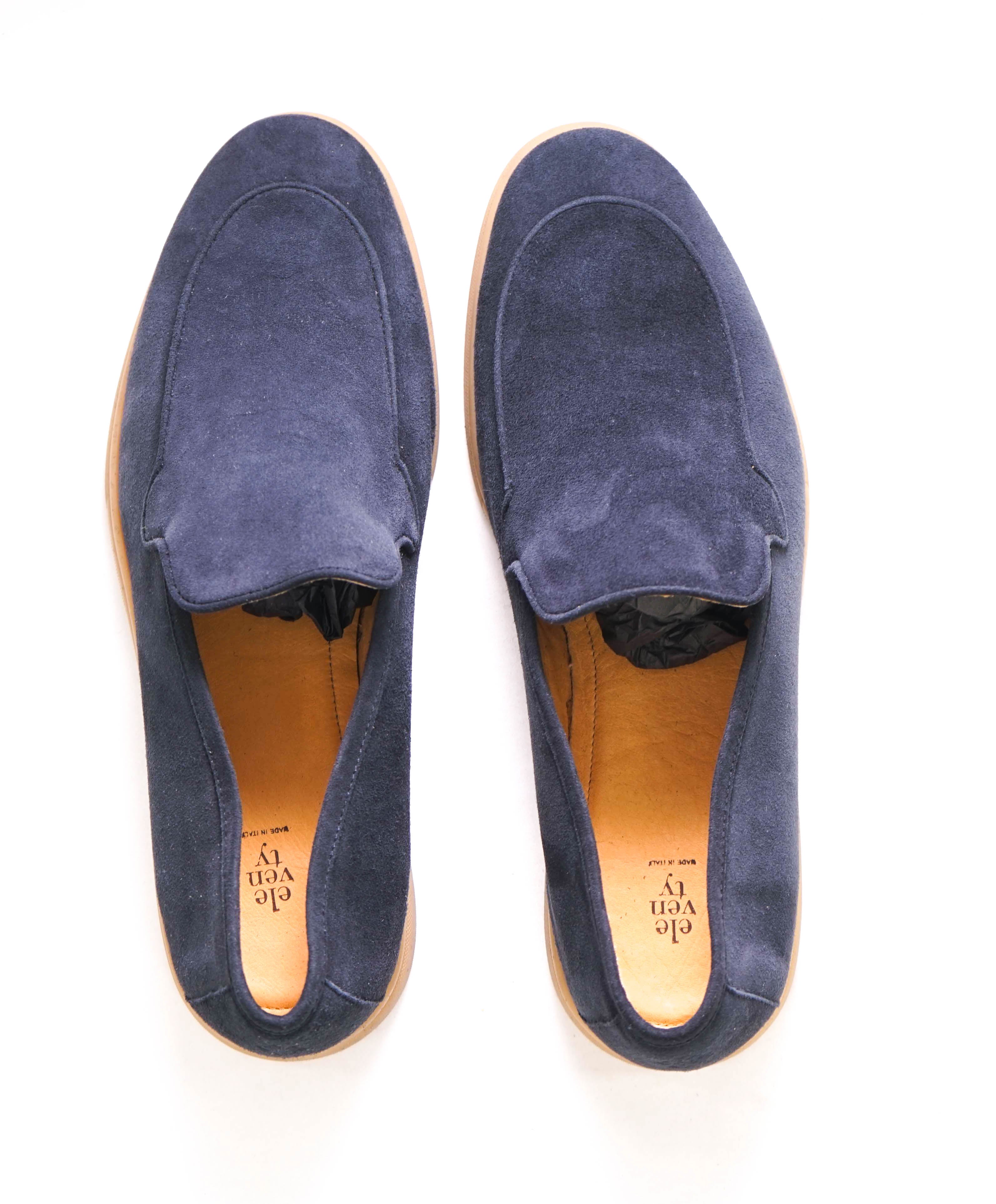 $795 ELEVENTY - Navy *SUMMER WALK* Suede Almond Toe Loafer - 10 US (43EU)