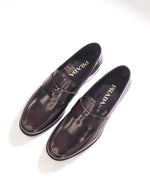 $950 PRADA - Cherry Brown Leather LOGO Penny Loafers - 8 US (7 Prada)