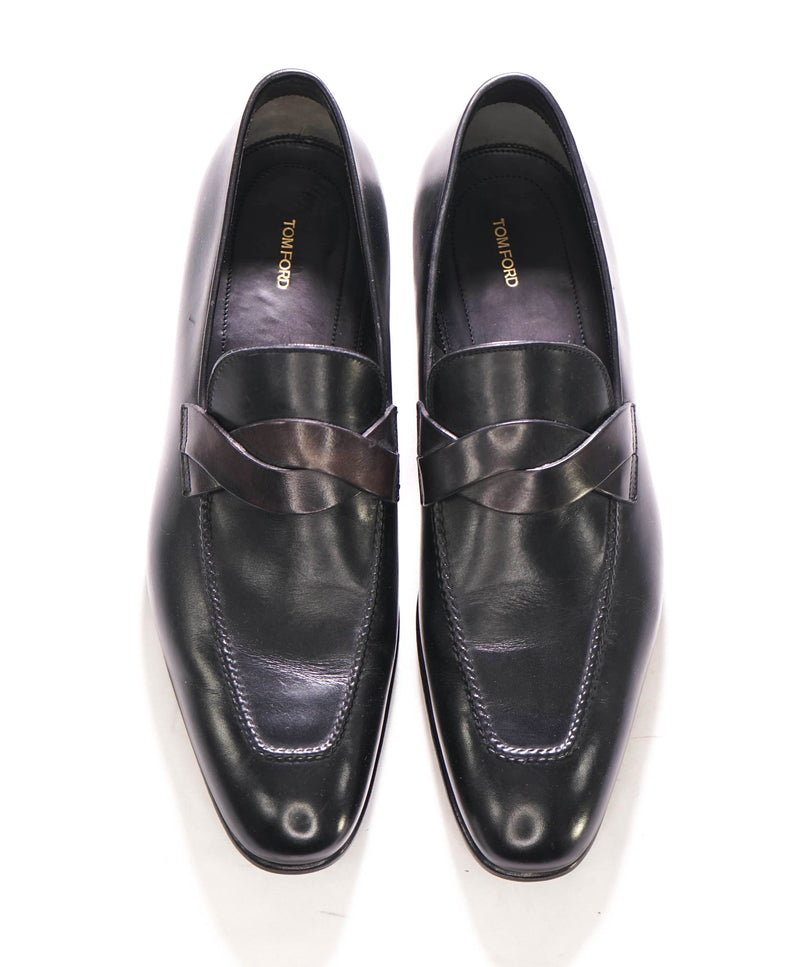 $1,790 TOM FORD - "TWIST" Black Slip On Dress Loafers - 10 US (9.5 Tom Ford)