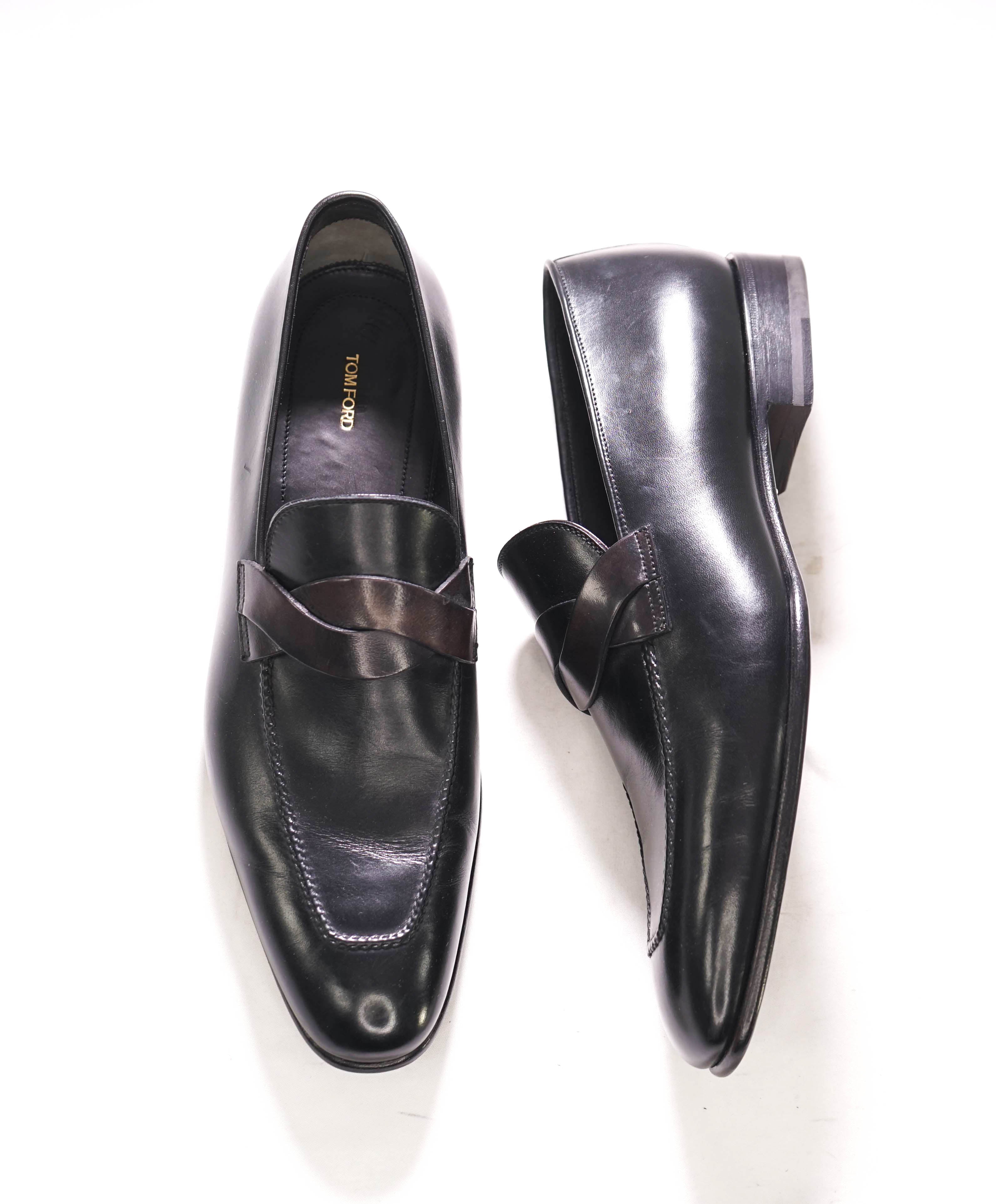 $1,790 TOM FORD - "TWIST" Black Slip On Dress Loafers - 10 US (9.5 Tom Ford)