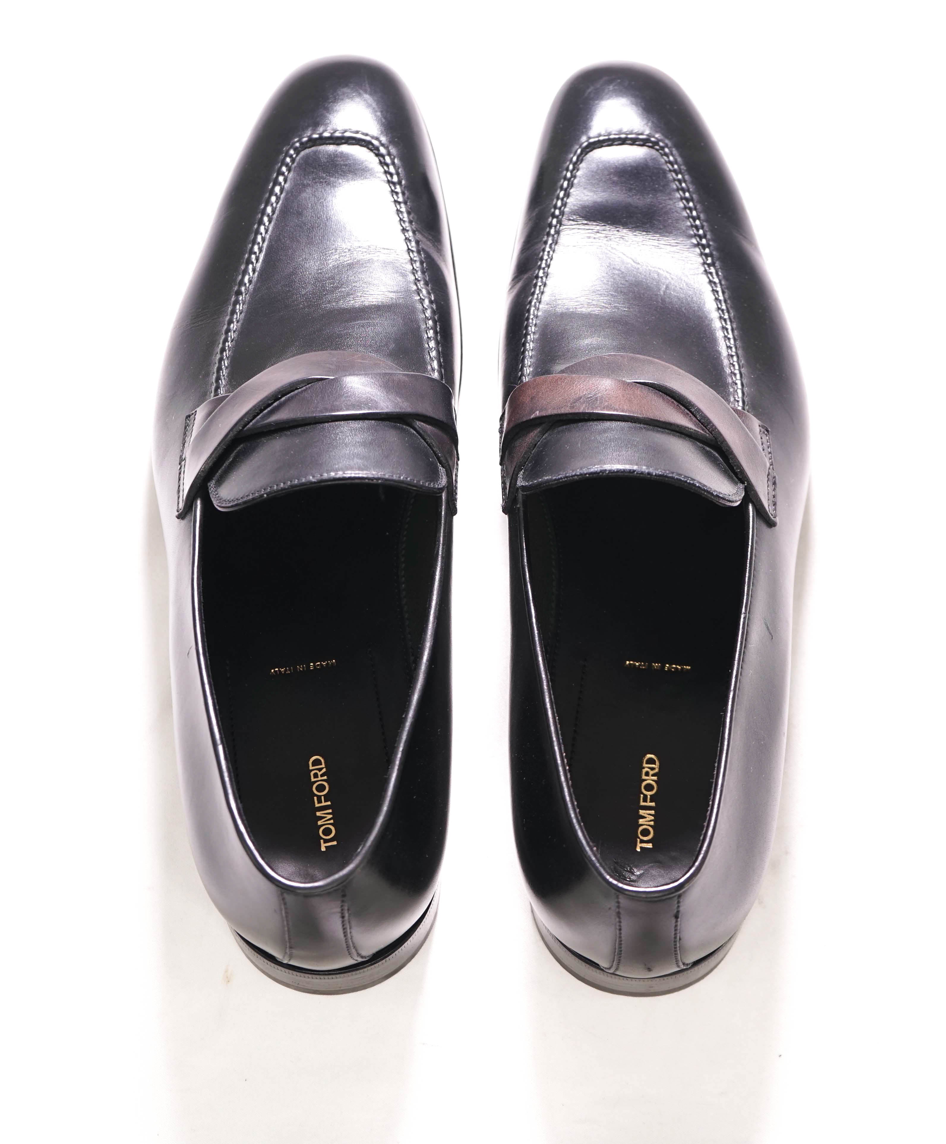 $1,790 TOM FORD - "TWIST" Black Slip On Dress Loafers - 10 US (9.5 Tom Ford)