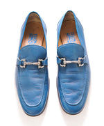 $750 SALVATORE FERRAGAMO -  Teal Blue Gancini Bit Loafer - 9EE US