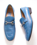 $750 SALVATORE FERRAGAMO -  Teal Blue Gancini Bit Loafer - 9EE US