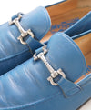 $750 SALVATORE FERRAGAMO -  Teal Blue Gancini Bit Loafer - 9EE US