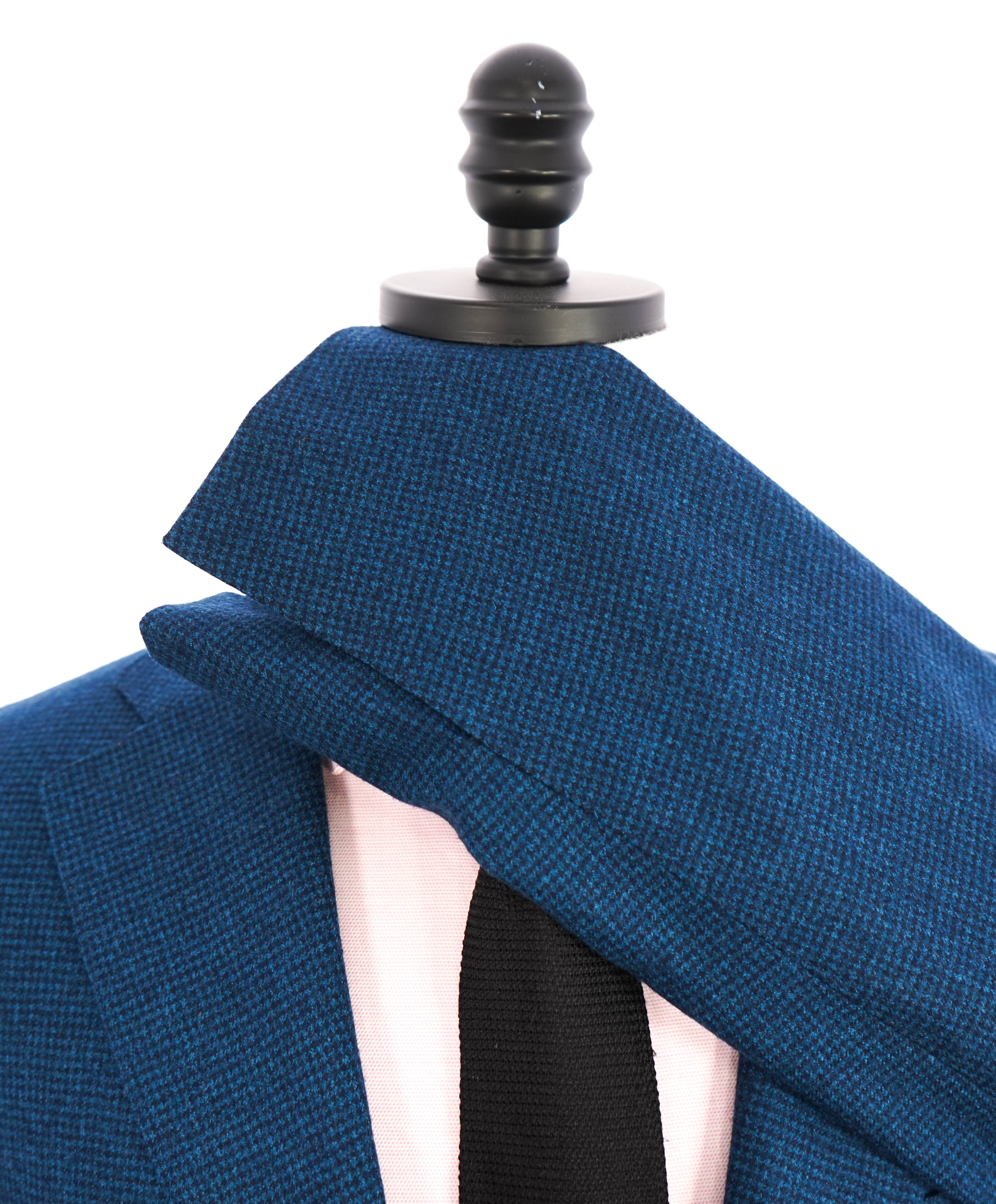 $1,895 CANALI - Teal Blue FLANNEL Wool Houndstooth Blazer - 42R