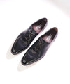 $1,395 SALVATORE FERRAGAMO - "BARCLAY Tramezza" Navy Whole-Cut Oxfords - 12 D