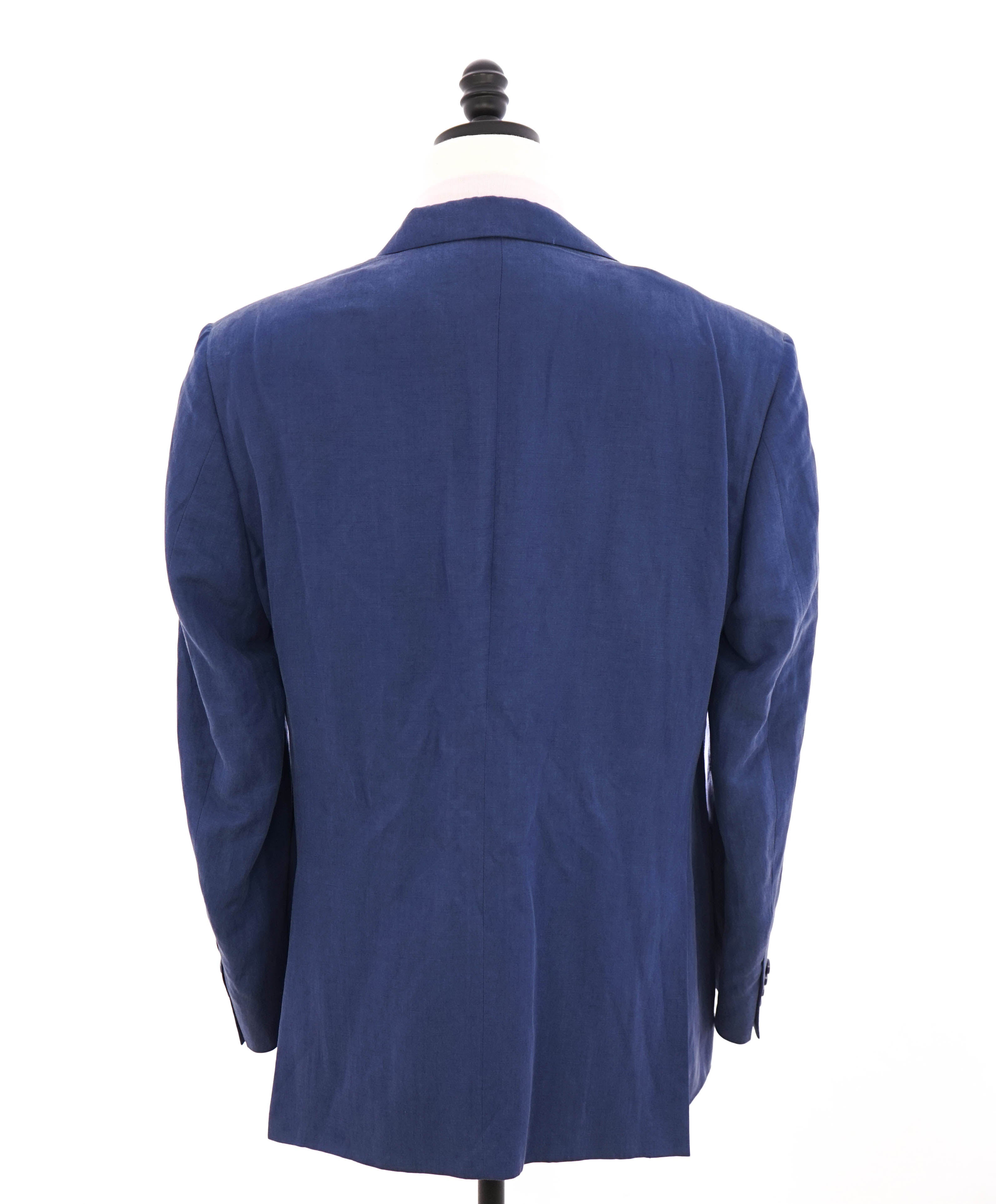 $1,895 CANALI - Cobalt Blue Linen 2-Btn Summer/Spring Blazer - 46R